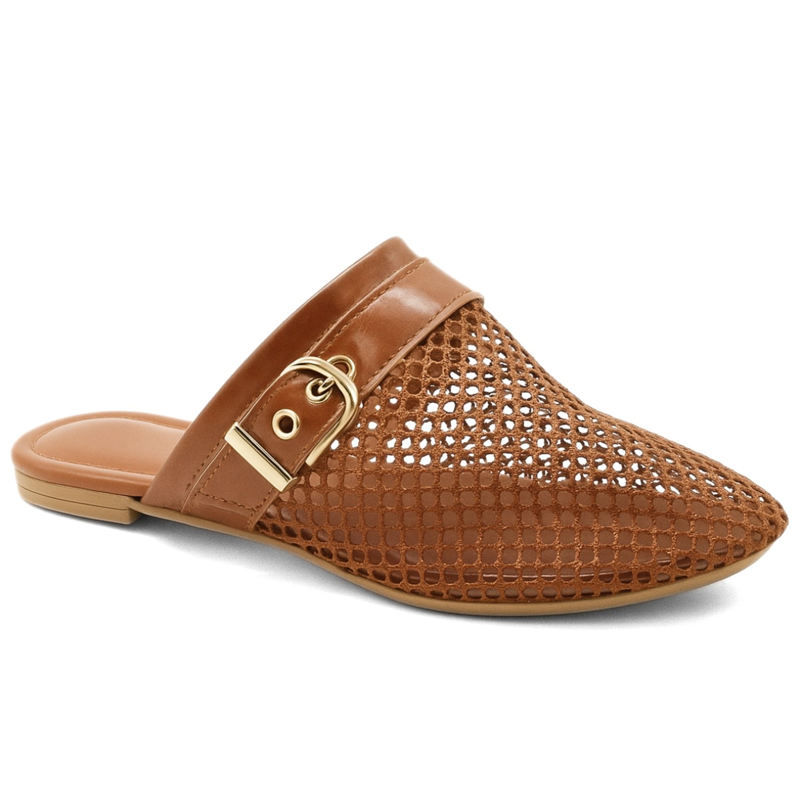 Imagem principal Mule Mocassim Vazado Redinha Slip On Feminino Confortável Cacau 5402 Sete Sales marrom