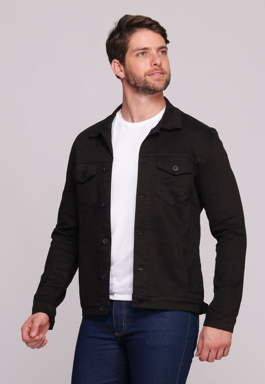 Imagem principal Jaqueta Masculina Sarja Elastano Conforto Casual 7923 Macaw preto