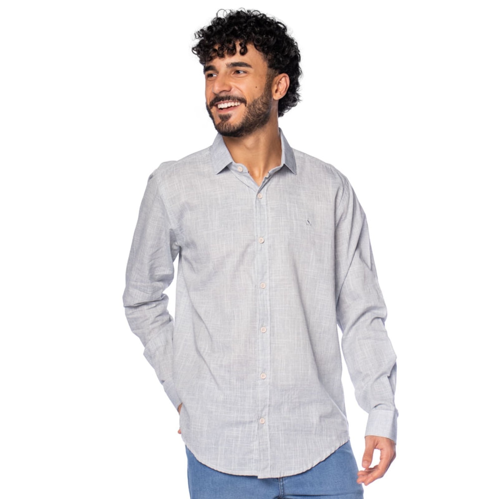 Imagem principal Camisa Masculina Amil Comfort em Algodão Amil cinza