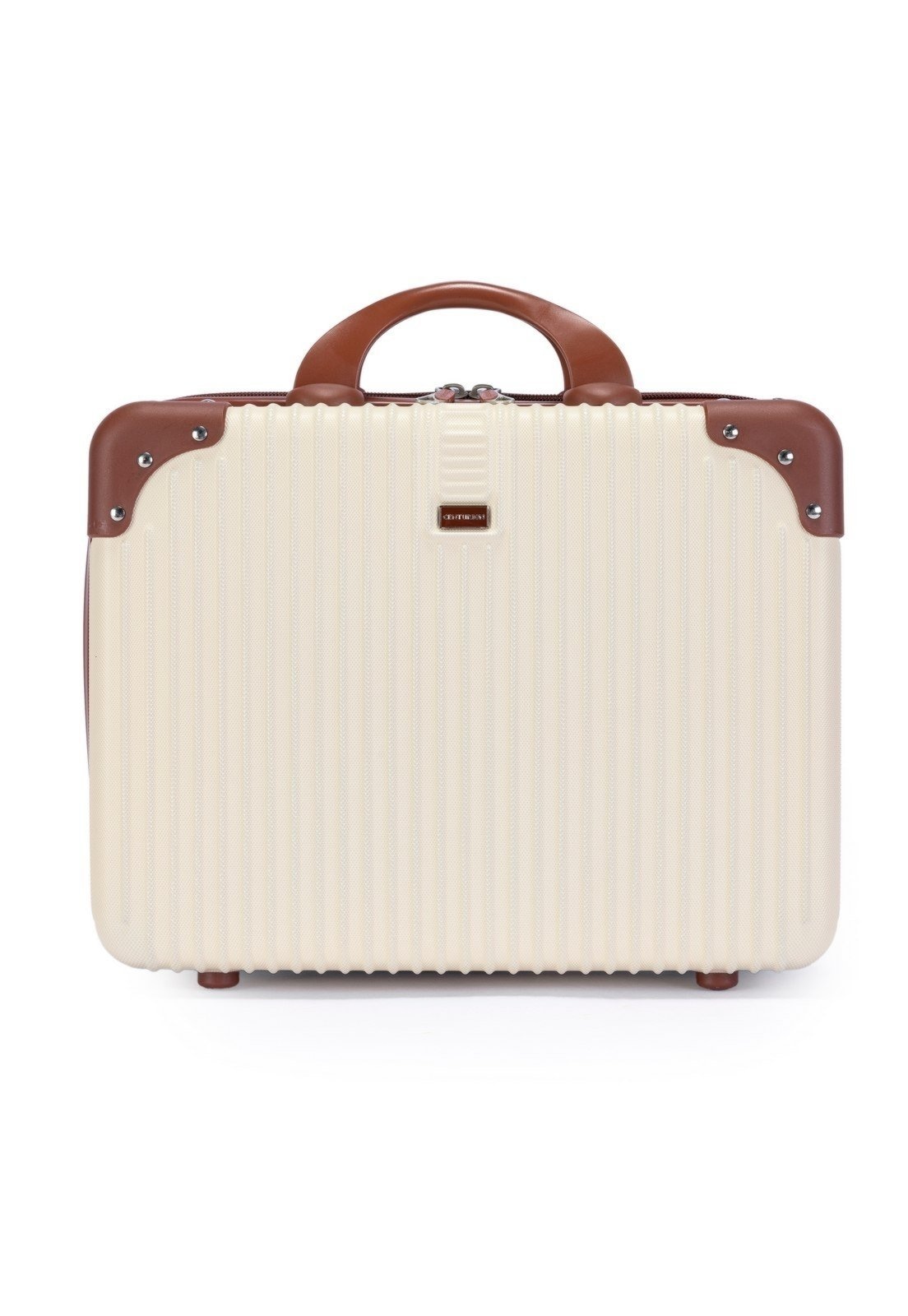 Imagem principal Frasqueira De Bordo Mão Rígida Em Fibra Abs Espaçosa Rígida Viagem Reforçada Centurion bege