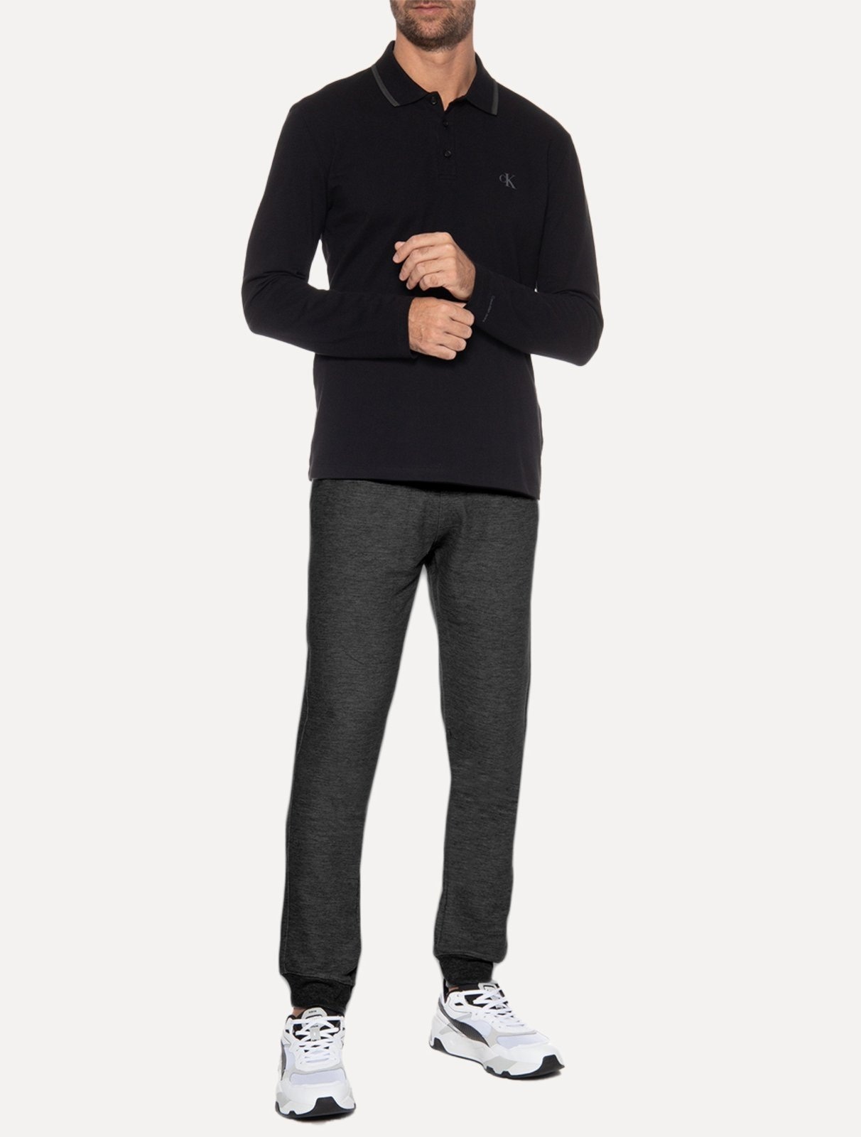 Imagem principal Calça Calvin Klein Jeans Masculina Moletom Side New Logo Mescla Calvin Klein grafite