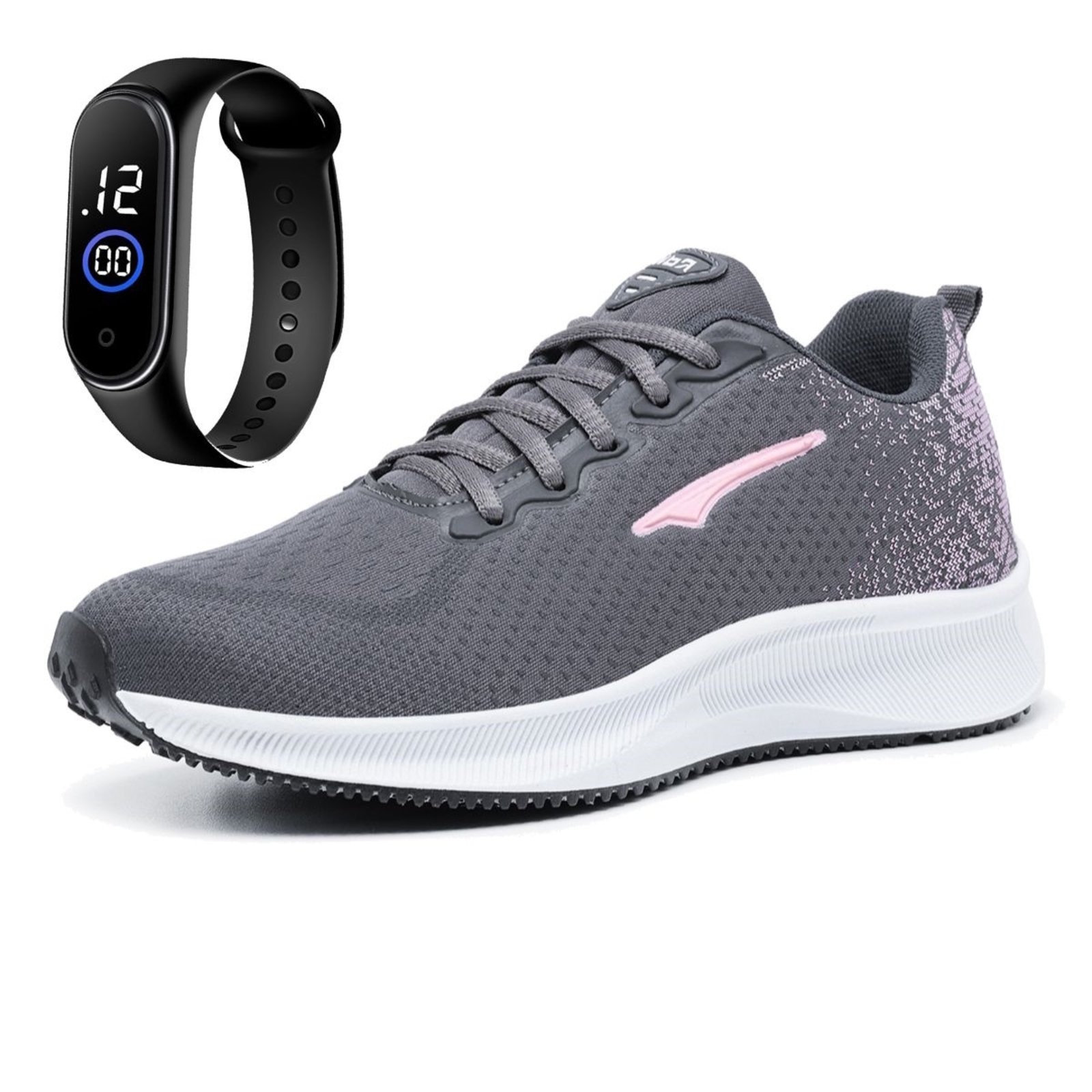 Imagem principal Tenis Caminhada Feminino Academia Esportivo + Relógio Yes Basic grafite
