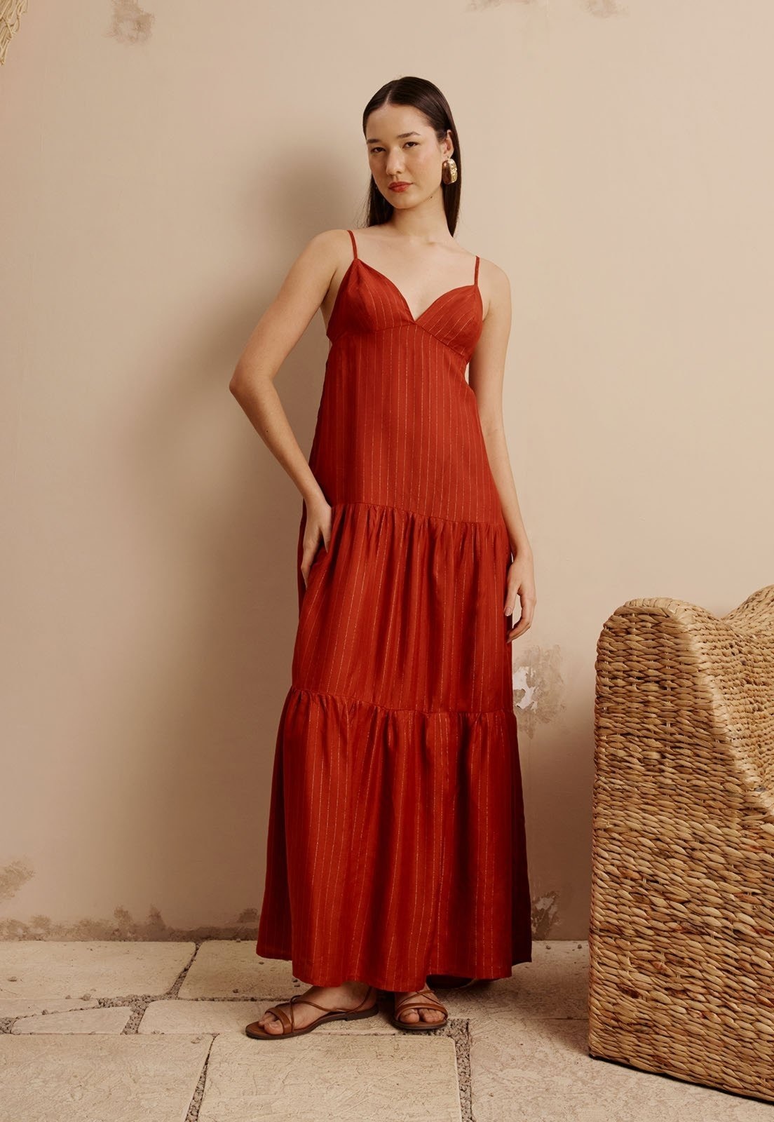 Imagem principal Vestido Longo Marias CaCay marrom