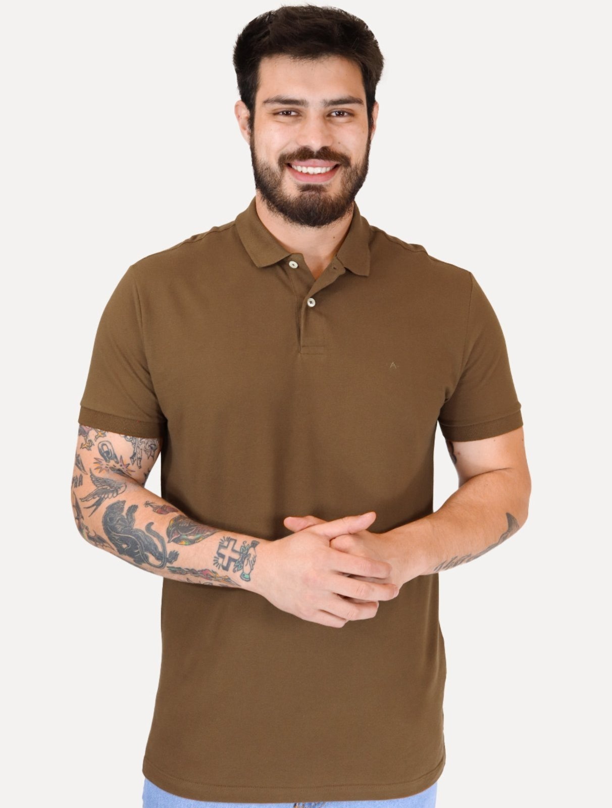 Imagem principal Polo Aramis Masculina Basic Piquet Mono édio Aramis marrom