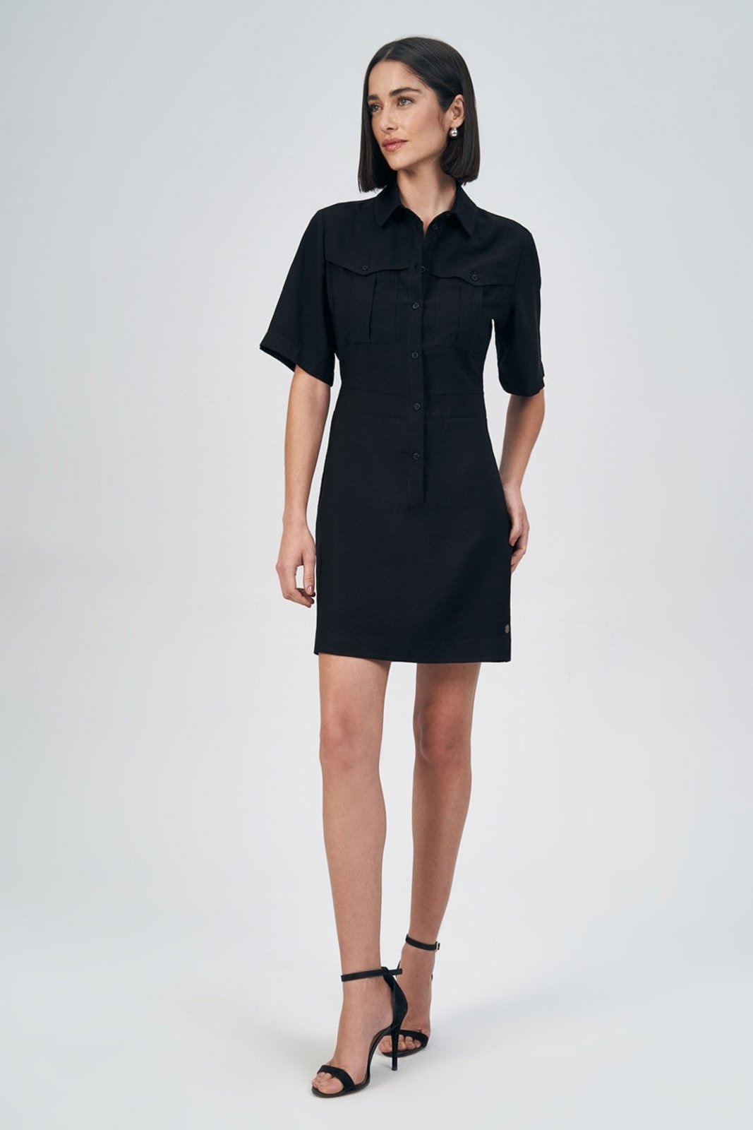 Imagem principal Vestido Botões Feminino Acostamento ACT FEMININO preto