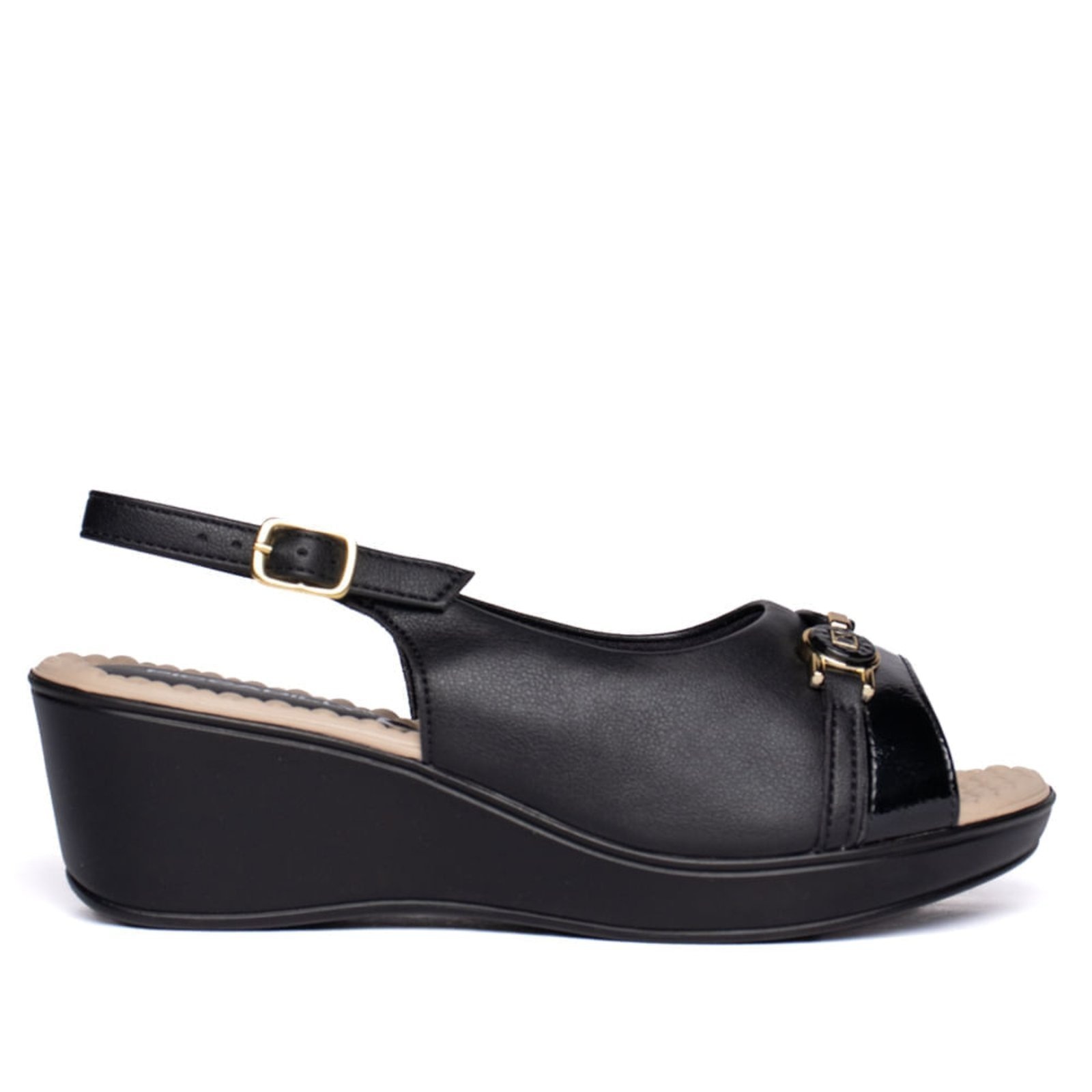 Imagem principal Sandália Feminina Piccadilly Slingback Wide Fit Piccadilly preto