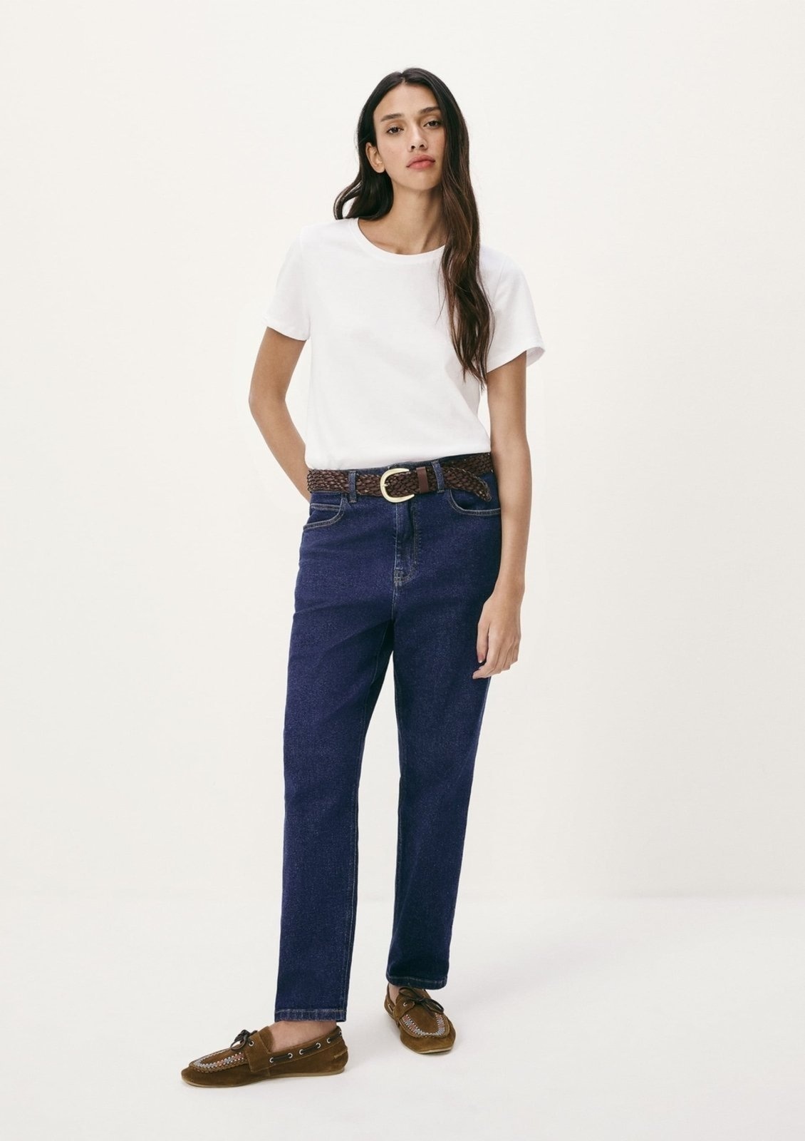 Imagem principal Calça Jeans Feminina Reta Cintura Alta Hering azul marinho