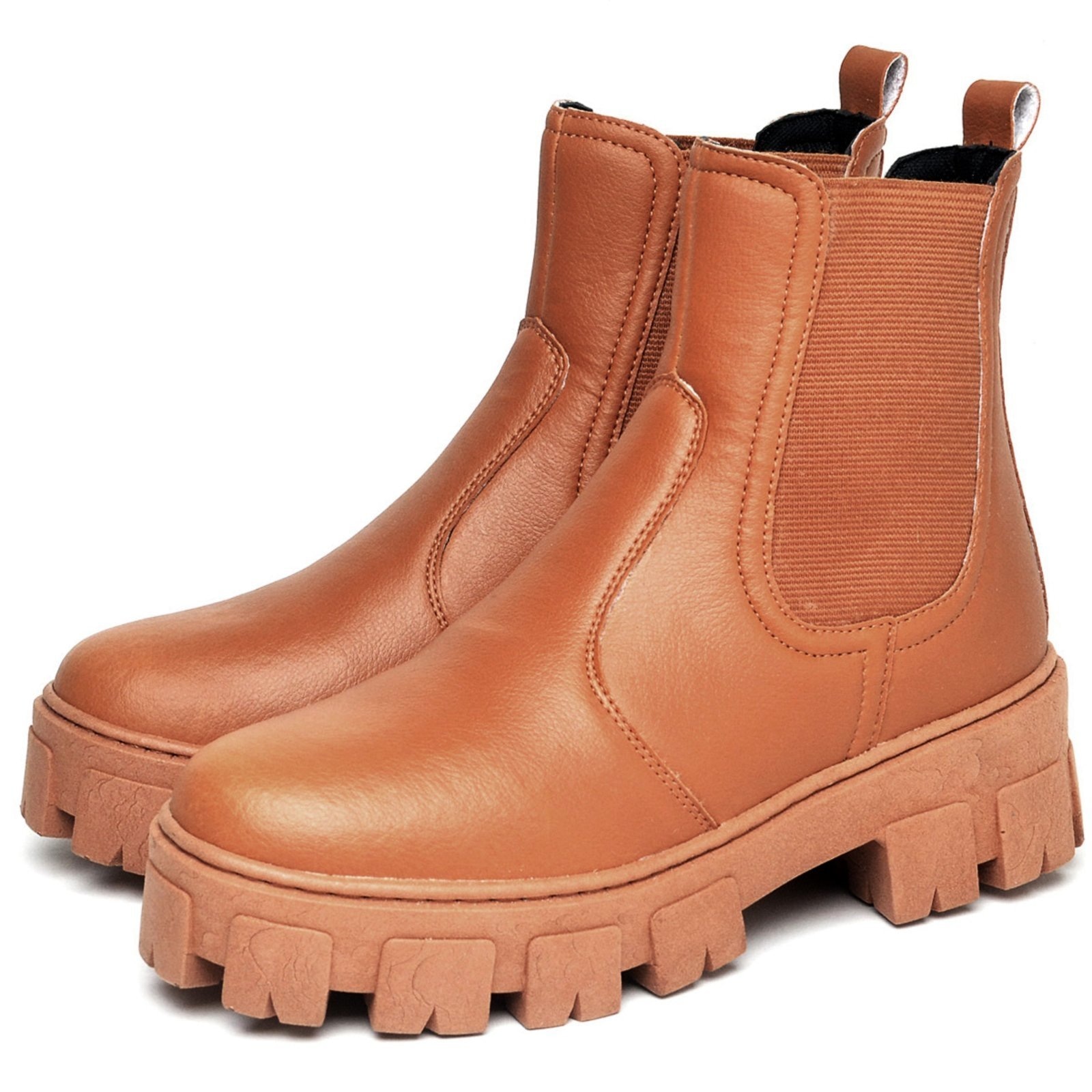 Imagem principal Bota Coturno Feminino Cano Curto Tratorada DUBUY 1504FG DUBUY caramelo