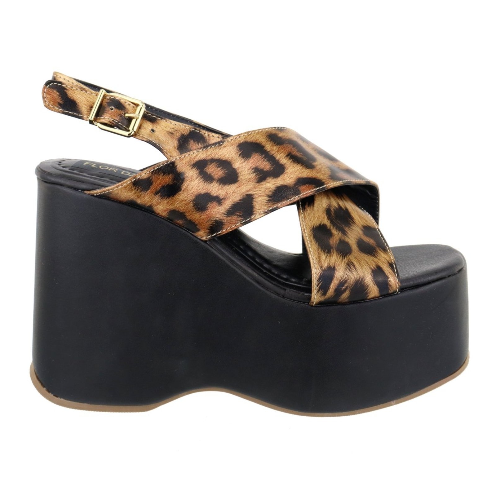 Imagem principal Sandália Anabela Hannah Footwear 182175 Solado Preto e Shine Hannah Footwear onça