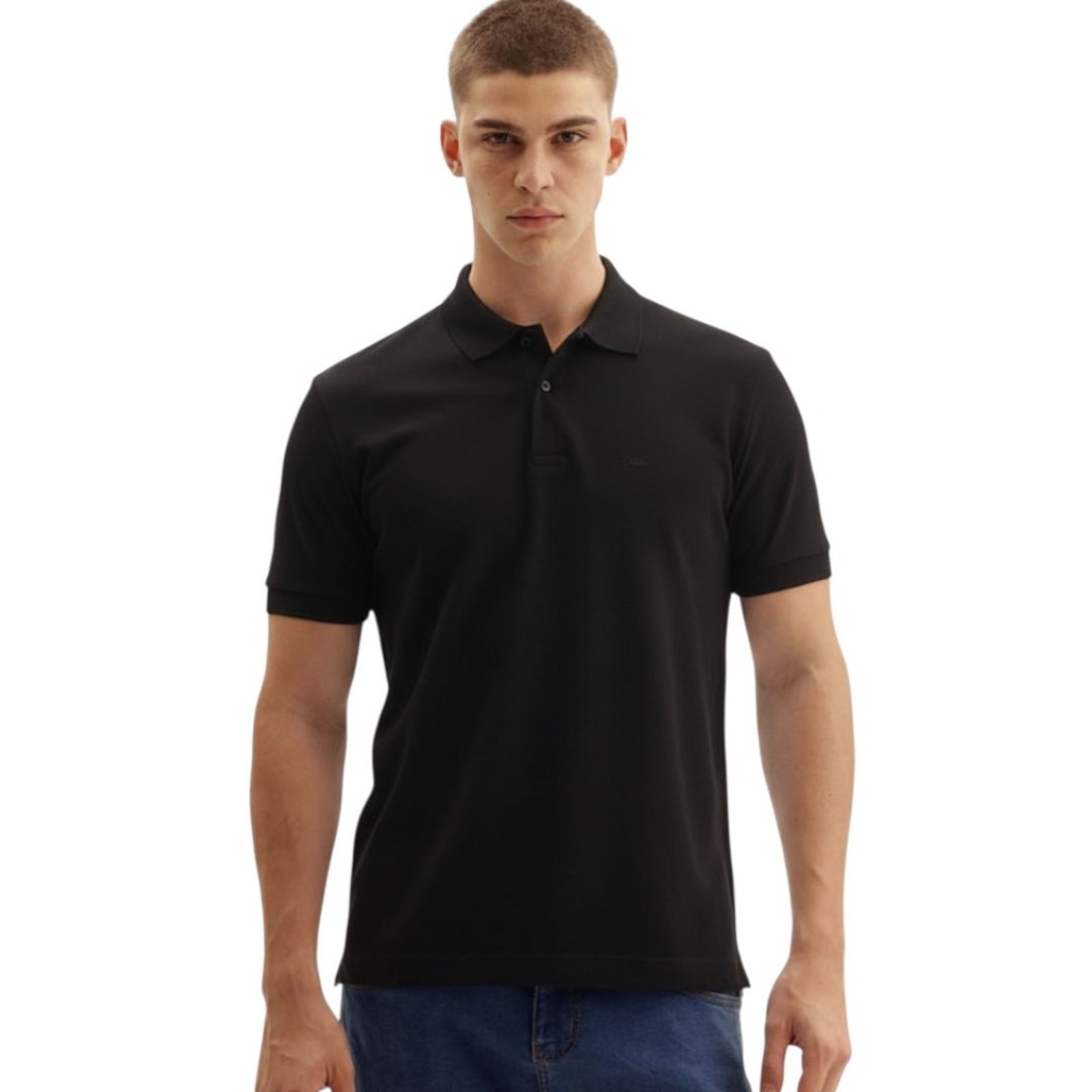 Imagem principal Polo Masculina New com Logo Bordada Triton Triton preto