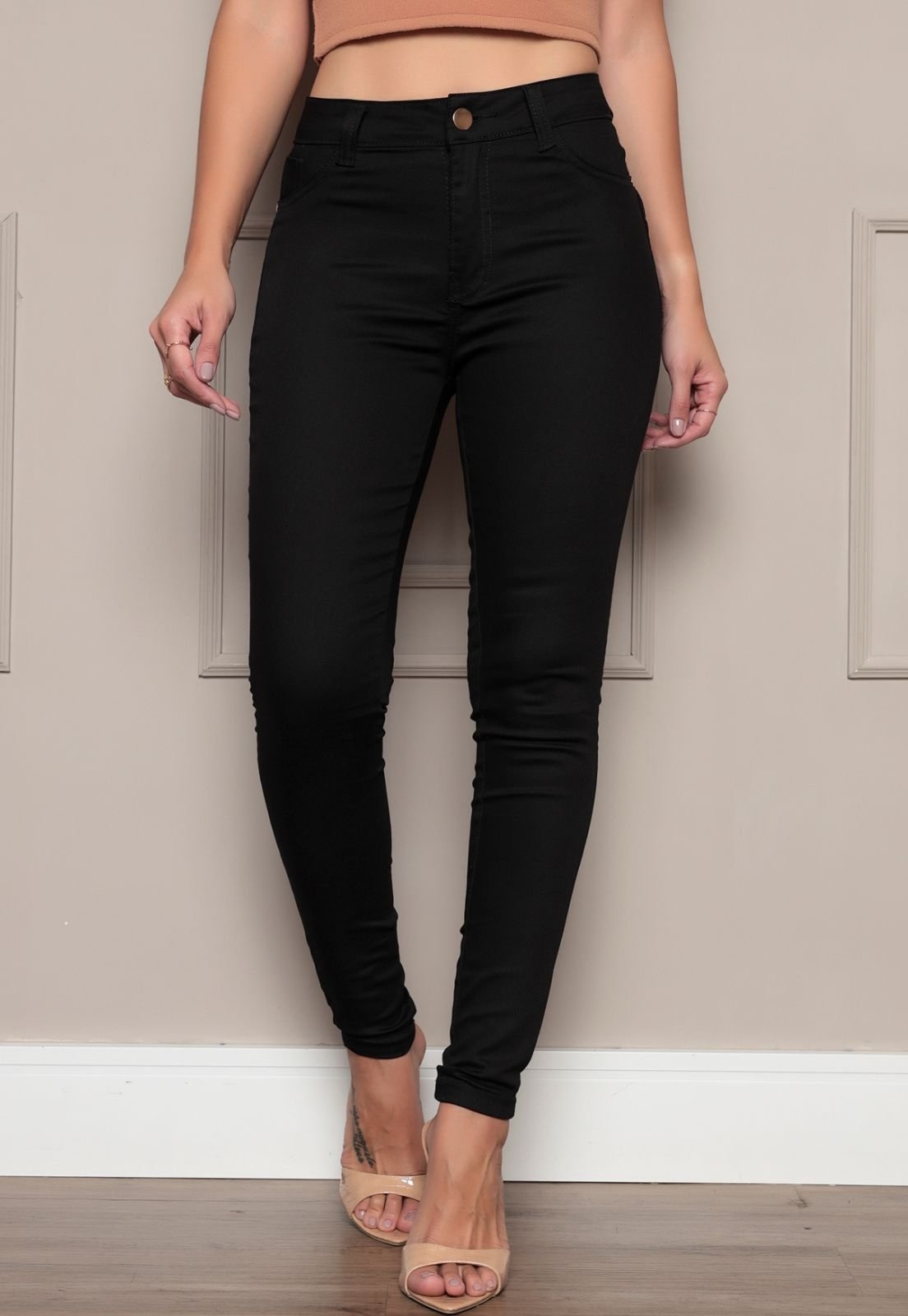 Imagem principal Calça Jeans Feminina SK JEANS Skinny Preta TEX JEANS preto