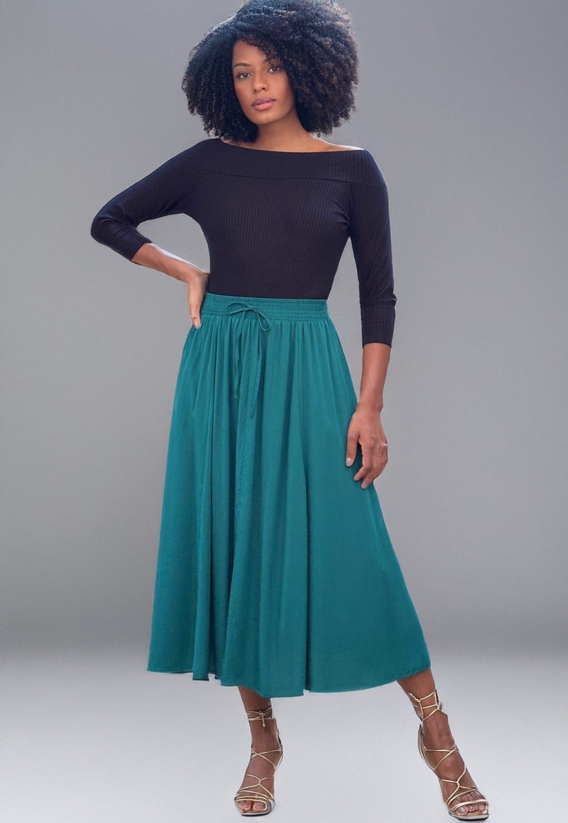 Imagem principal Saia Amazonia Vital Longa Viscose Estampa Musgo Amazonia Vital verde