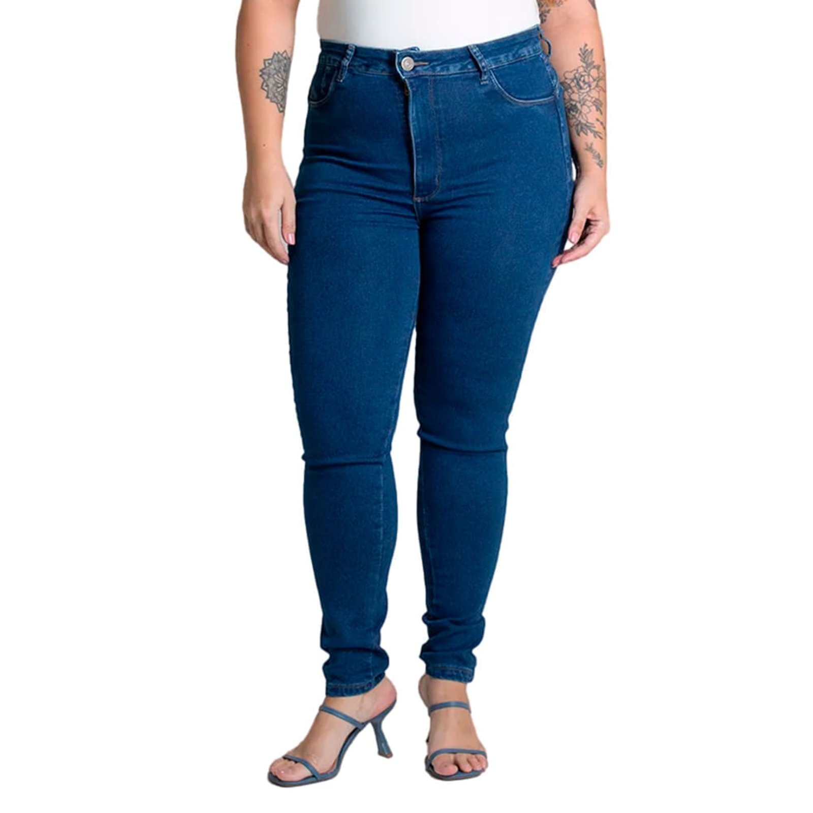 Imagem principal Calça Jeans Feminina Sawary Plus Size Cigarrete Escuro Sawary azul
