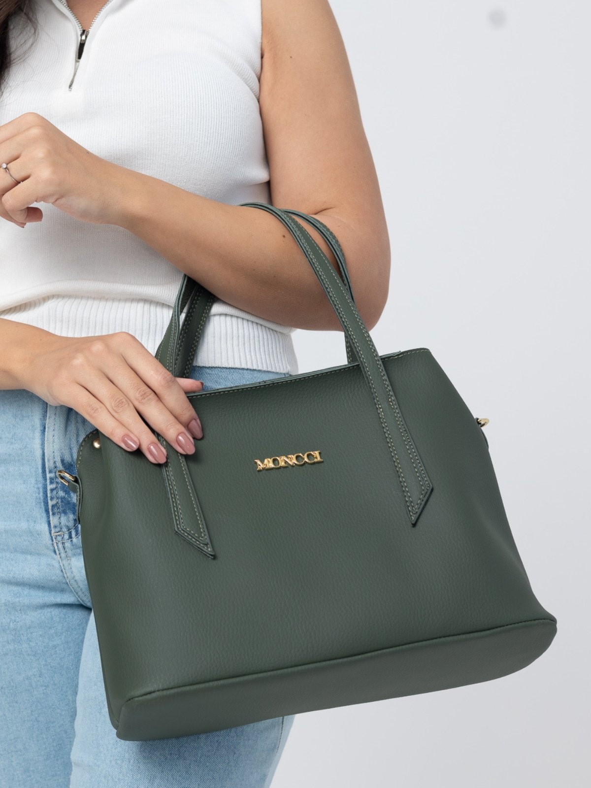 Imagem principal Bolsa Moncci Média Alça transversal e alça de mão Militar MONCCI verde/verde militar verde