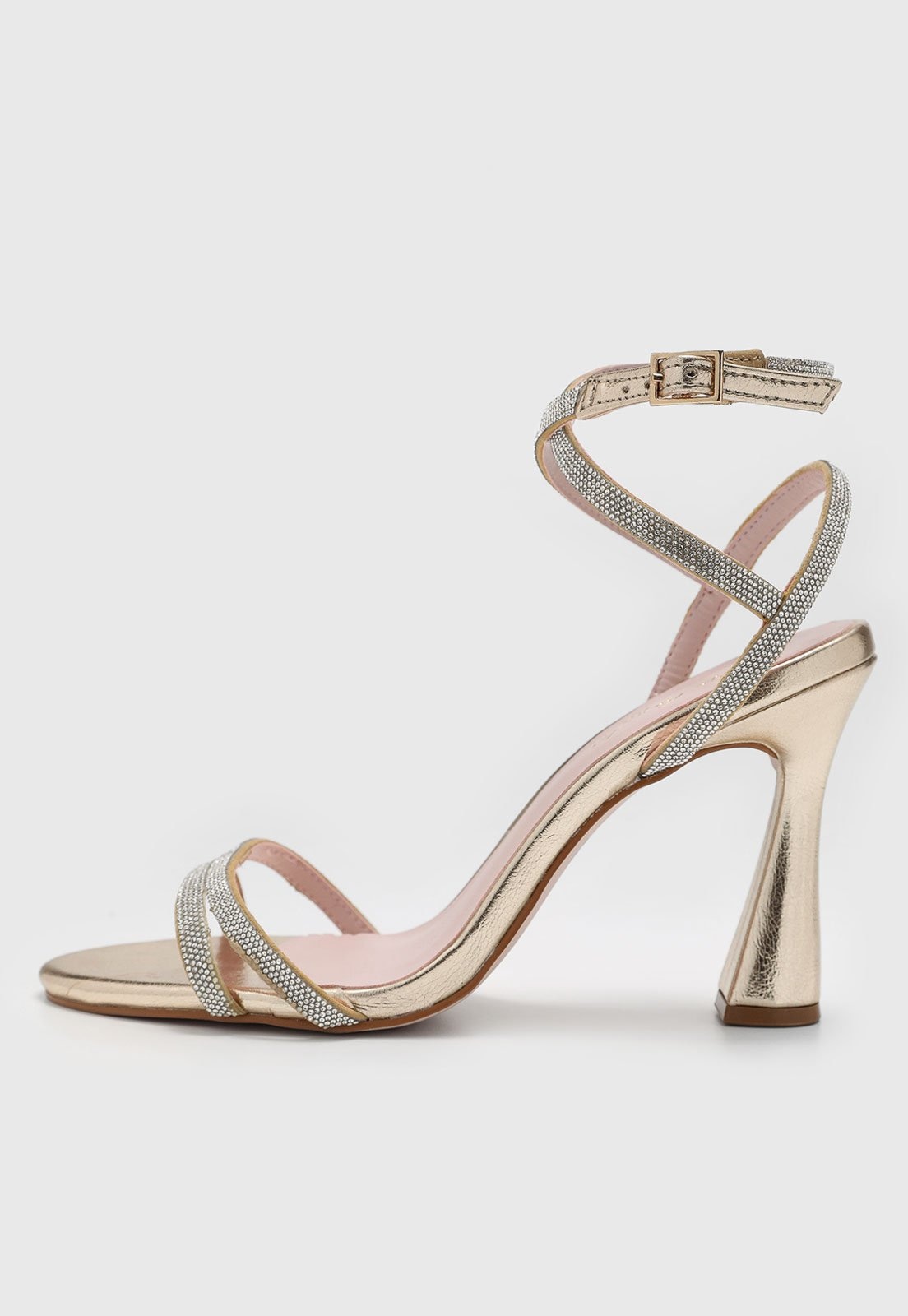 Imagem principal Sandália Feminina Luiza Barcelos Salto Alto Pedrarias Dourada Luiza Barcelos dourado