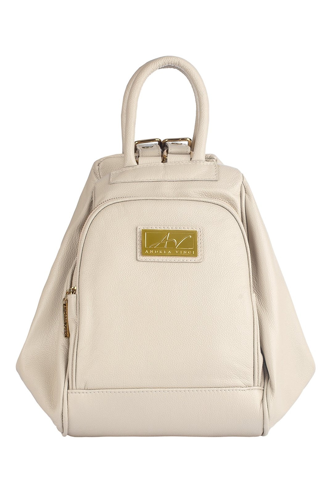 Imagem principal Mochila 3 em 1 de couro liso Sabrina - Marfim Andrea Vinci vermelho