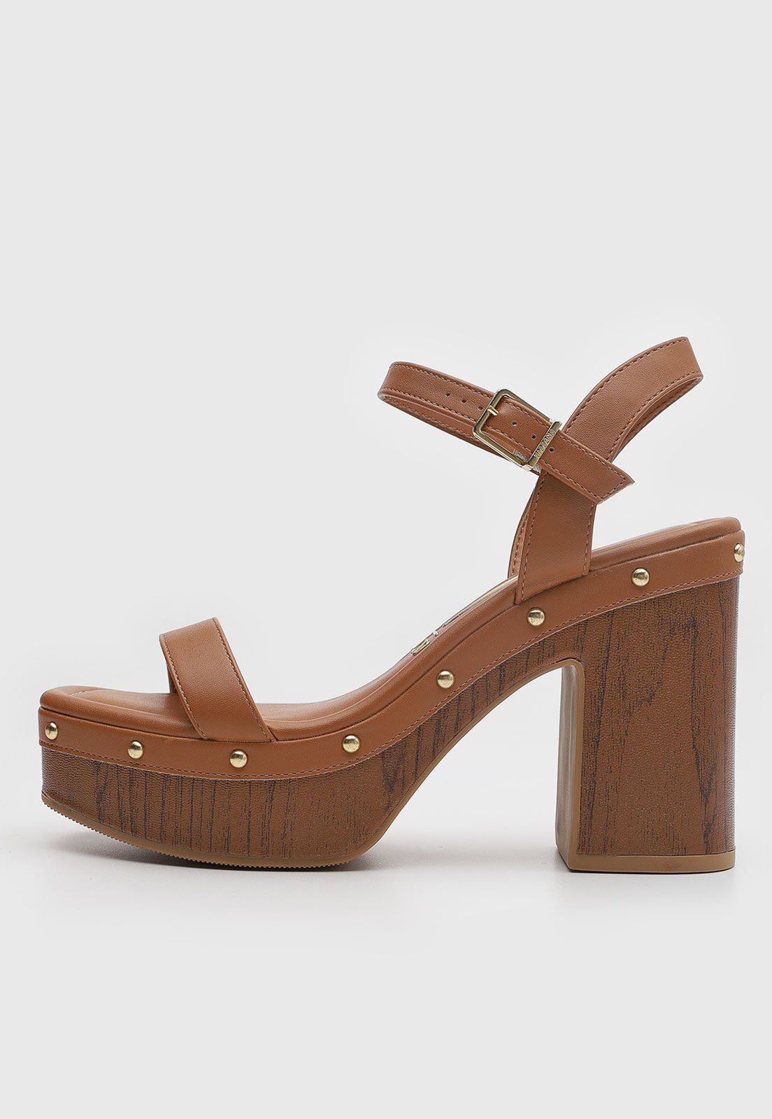 Imagem principal Sandália Feminina Vizzano Salto Bloco Tachas VIZZANO caramelo