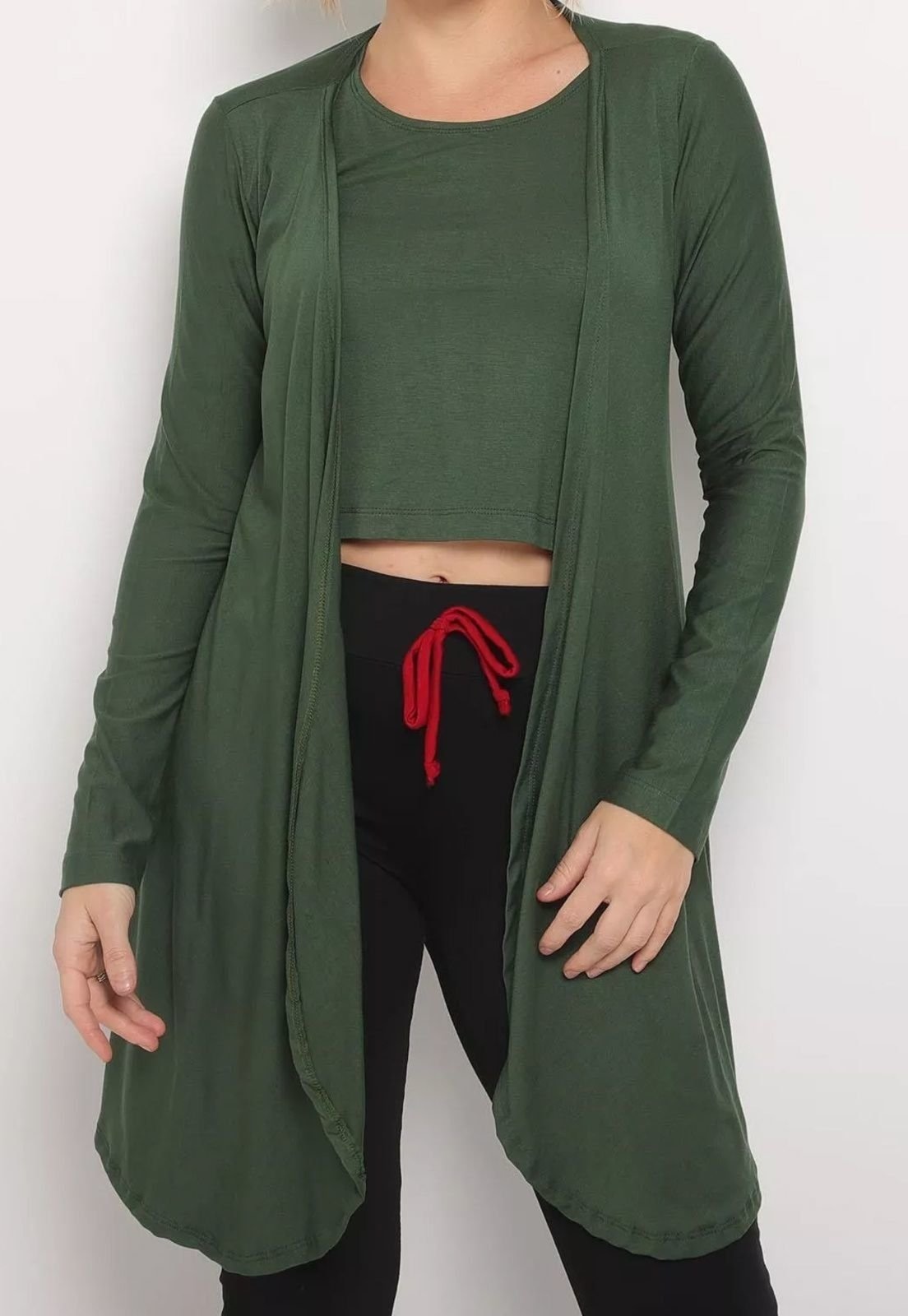 Imagem principal Conjunto Regata e Ponche Militar Maria Paes verde