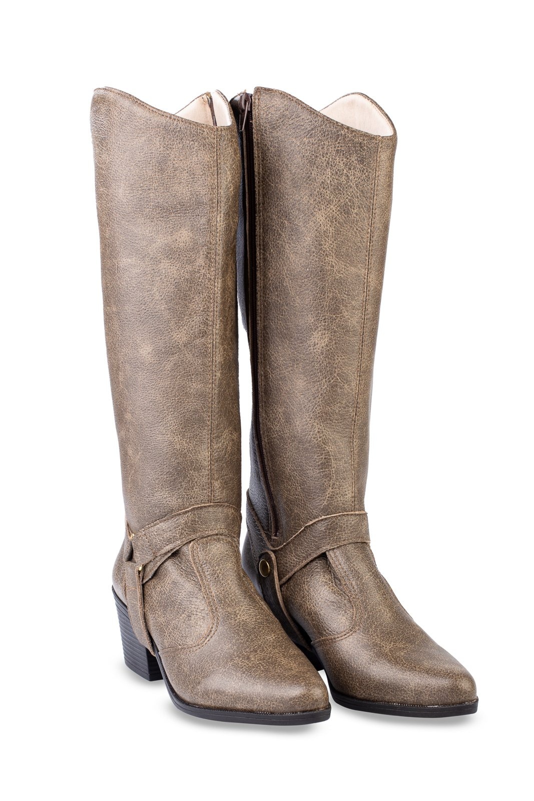 Imagem principal Bota Andrea Vinci de couro 2 em 1 montaria 003 - Amêndoa Andrea Vinci preto