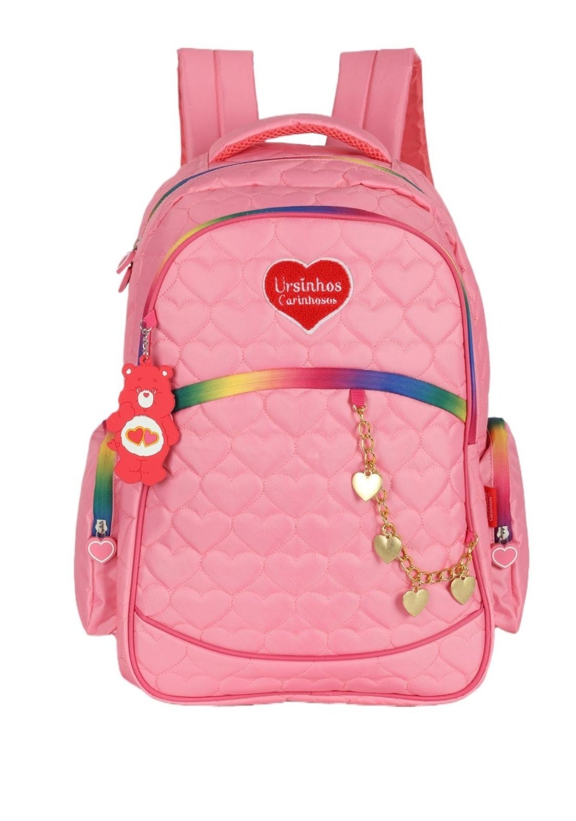 Imagem principal Infantil - Mochila de Costas Média Juvenil Matelassê Coração Notebook Corrente Ursinhos Carinhosos Luxcel rosa