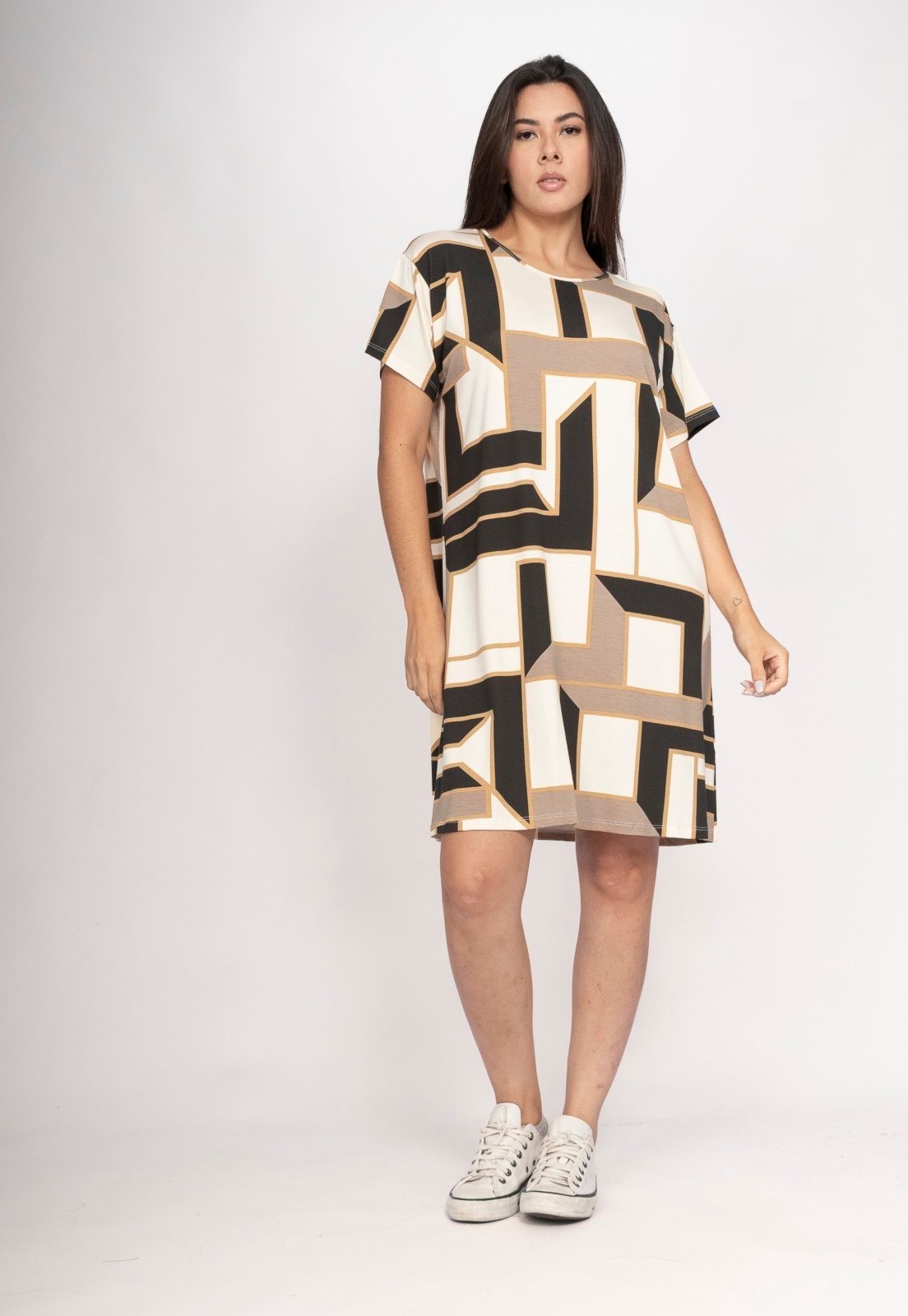 Imagem principal Vestido CabanaFree Amanayara Curto Malha Igaci Cabanafree estampado