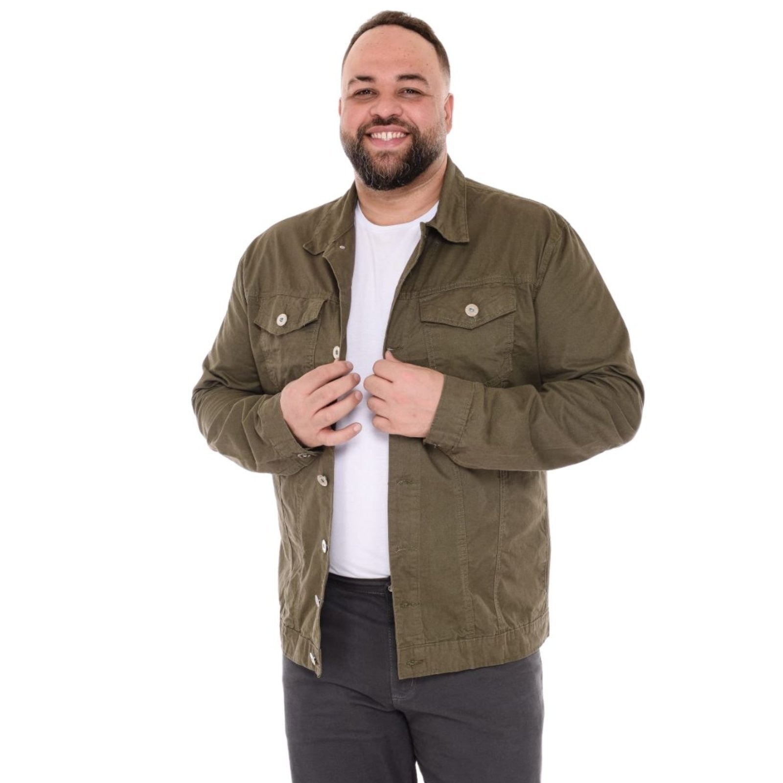 Imagem principal Jaqueta Moda Masculina Plus Size Sarja Jeans Loka verde