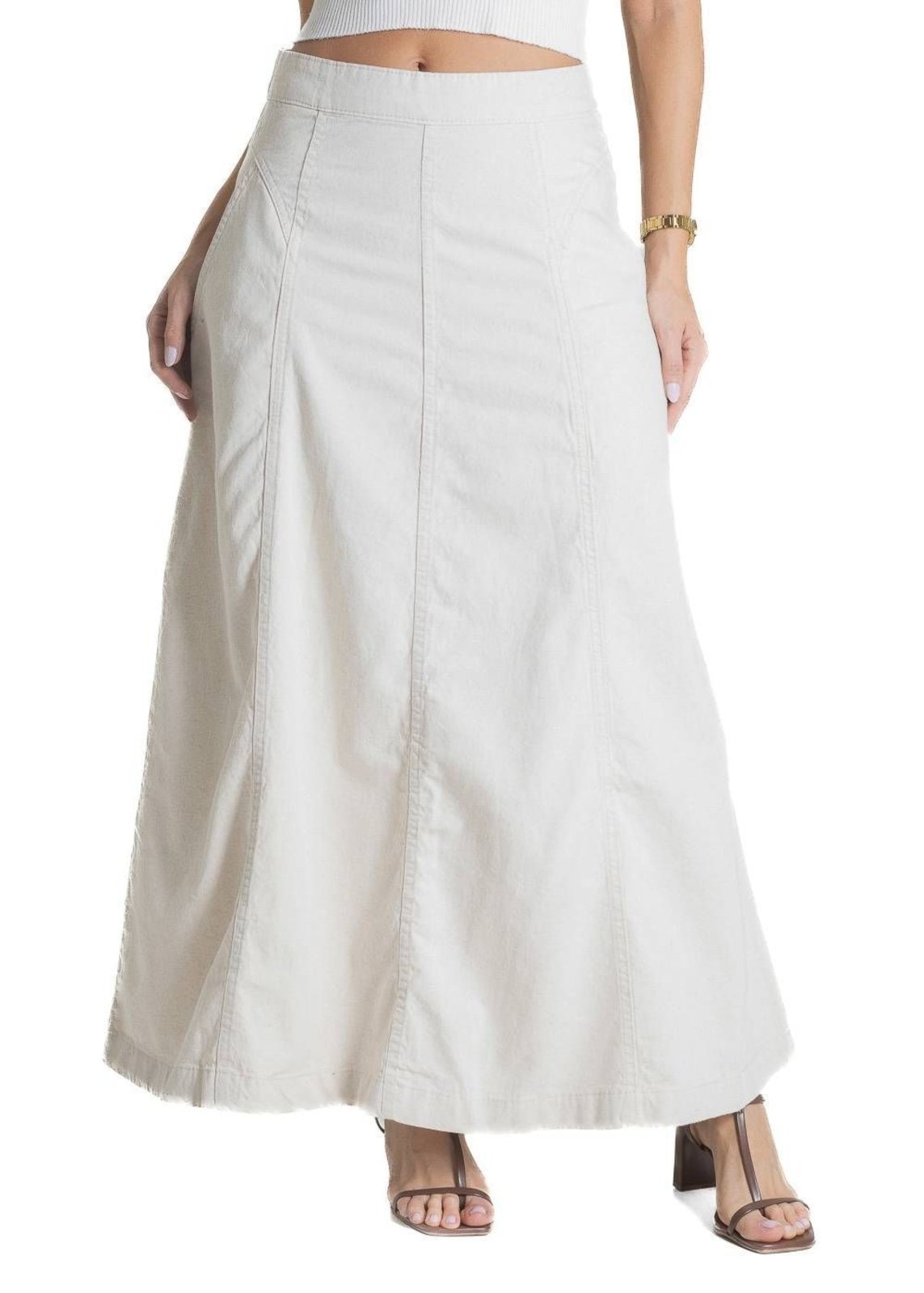 Imagem principal Saia Linho Sawary Midi - 280474 Sawary bege