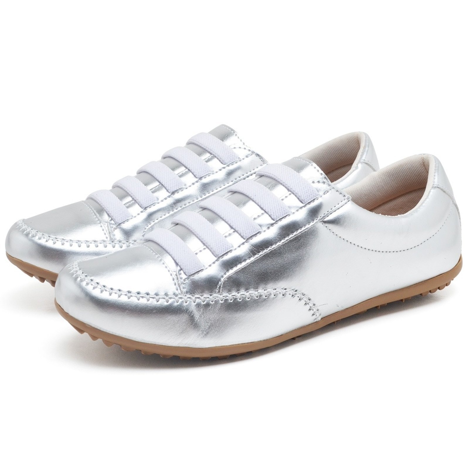 Imagem principal Tênis Mocatênis Giulia Capri em Couro ECO - Cod101 METALIZADO diRavena prata