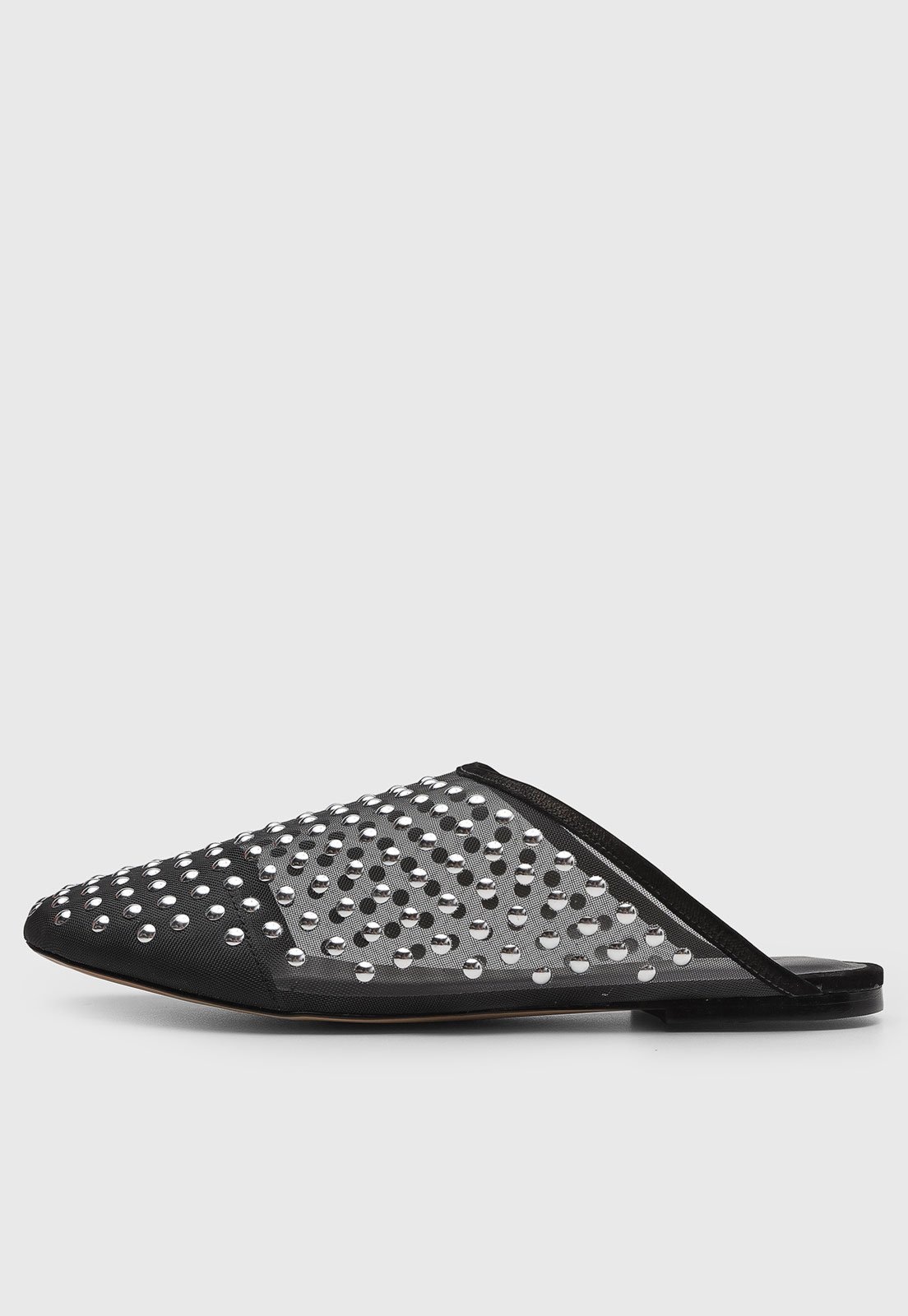 Imagem principal Sapatilha Feminina Mule Capodarte Aplicações Metálicas Preta Capodarte preto