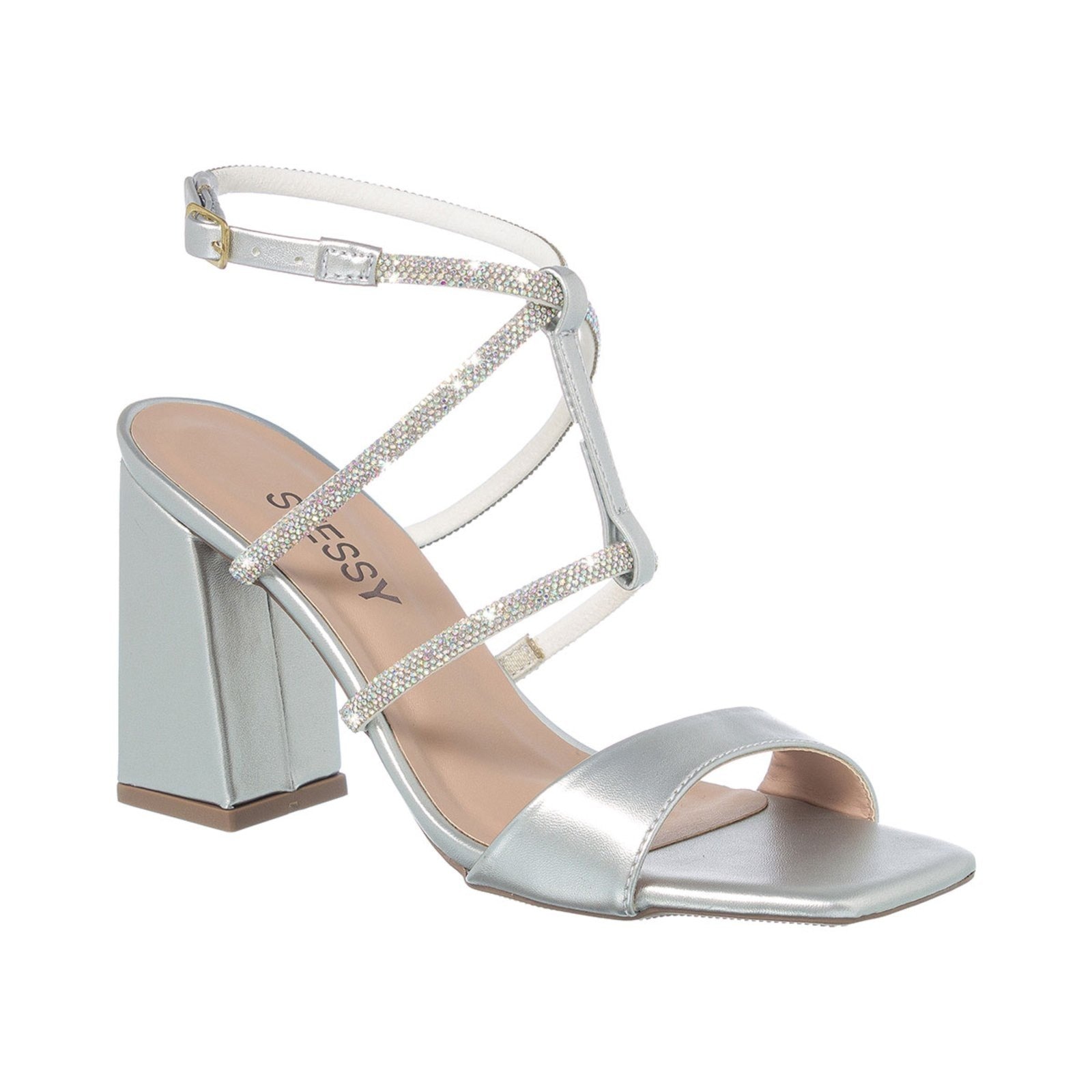 Imagem principal Sandália Feminina Brilho Casual Festa Confortável Original Stessy Shoes prata