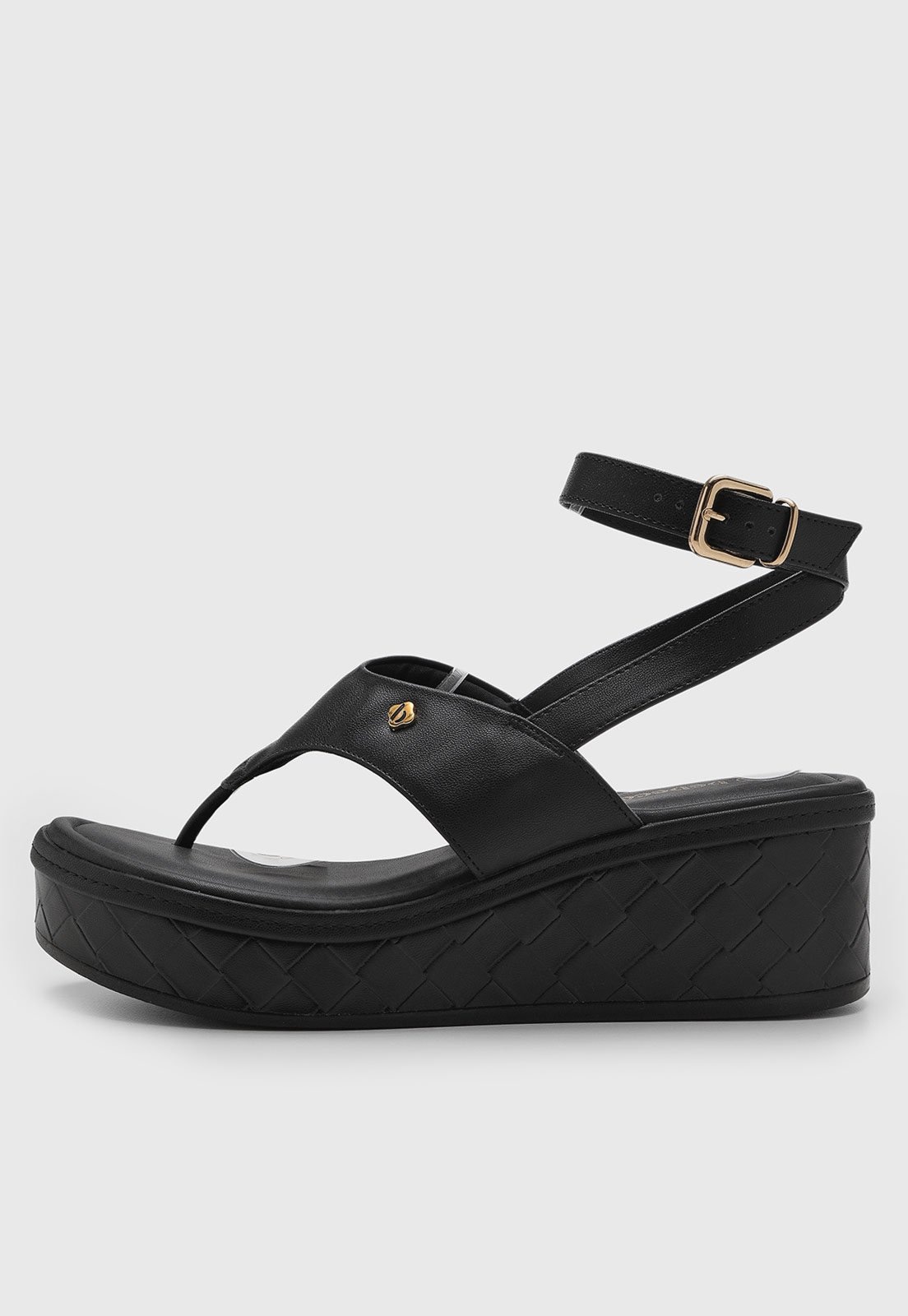 Imagem principal Sandália Média Feminino cê Salto Anabela Preta BEBECÊ preto