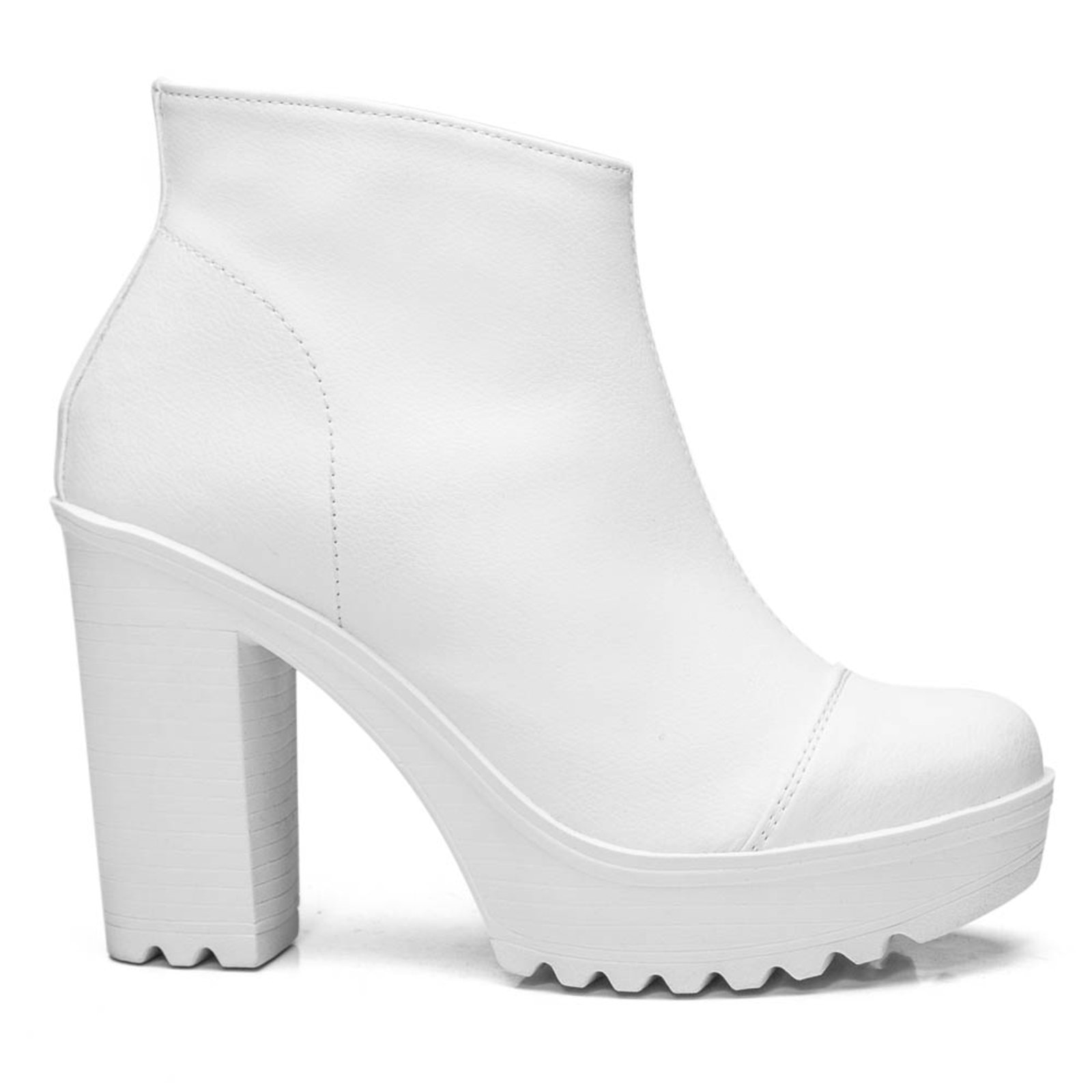 Imagem principal Bota Feminina Lavini Coturno Salto Alto 9cm Tratorado Branca Lavini Shoes branco