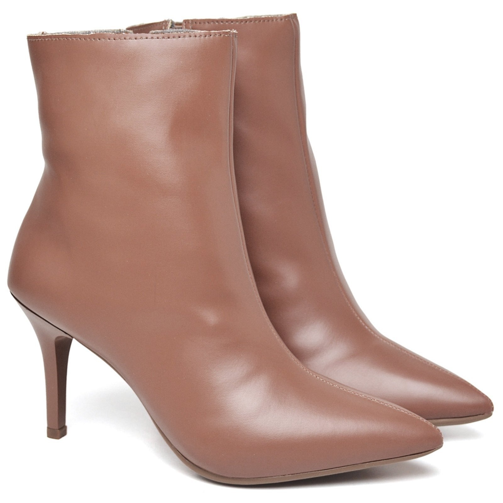 Imagem principal Bota Cano Curto Feminino Salto Fino Médio Napa ZAFREM caramelo