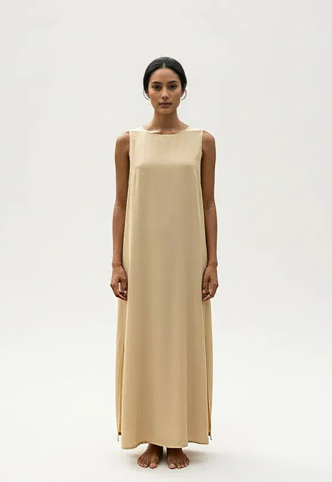 Imagem principal Vestido Cabanafree Longo Linho com Viscose com Bolso Manteiga Cabanafree amarelo