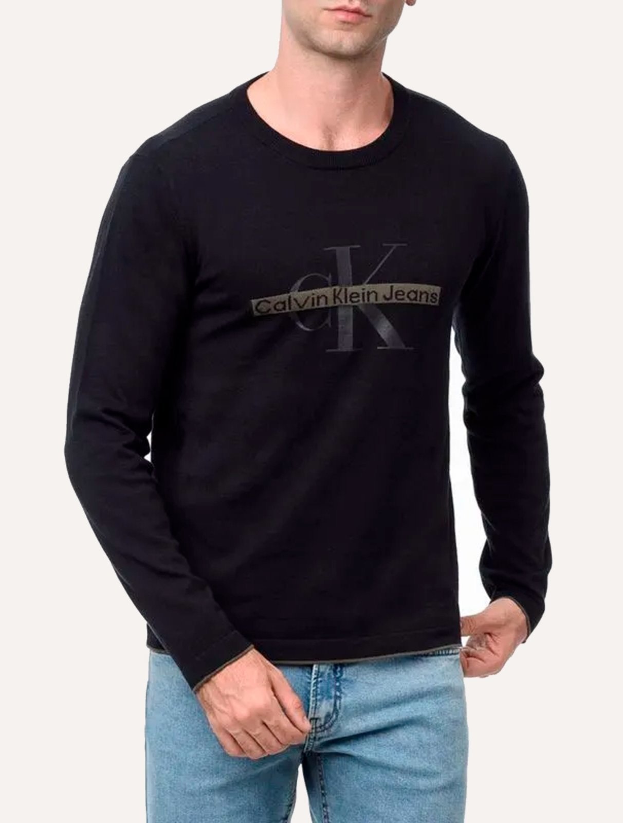 Imagem principal Moletom Calvin Klein Jeans Masculino Gel Reissue Stripe Preta Calvin Klein preto