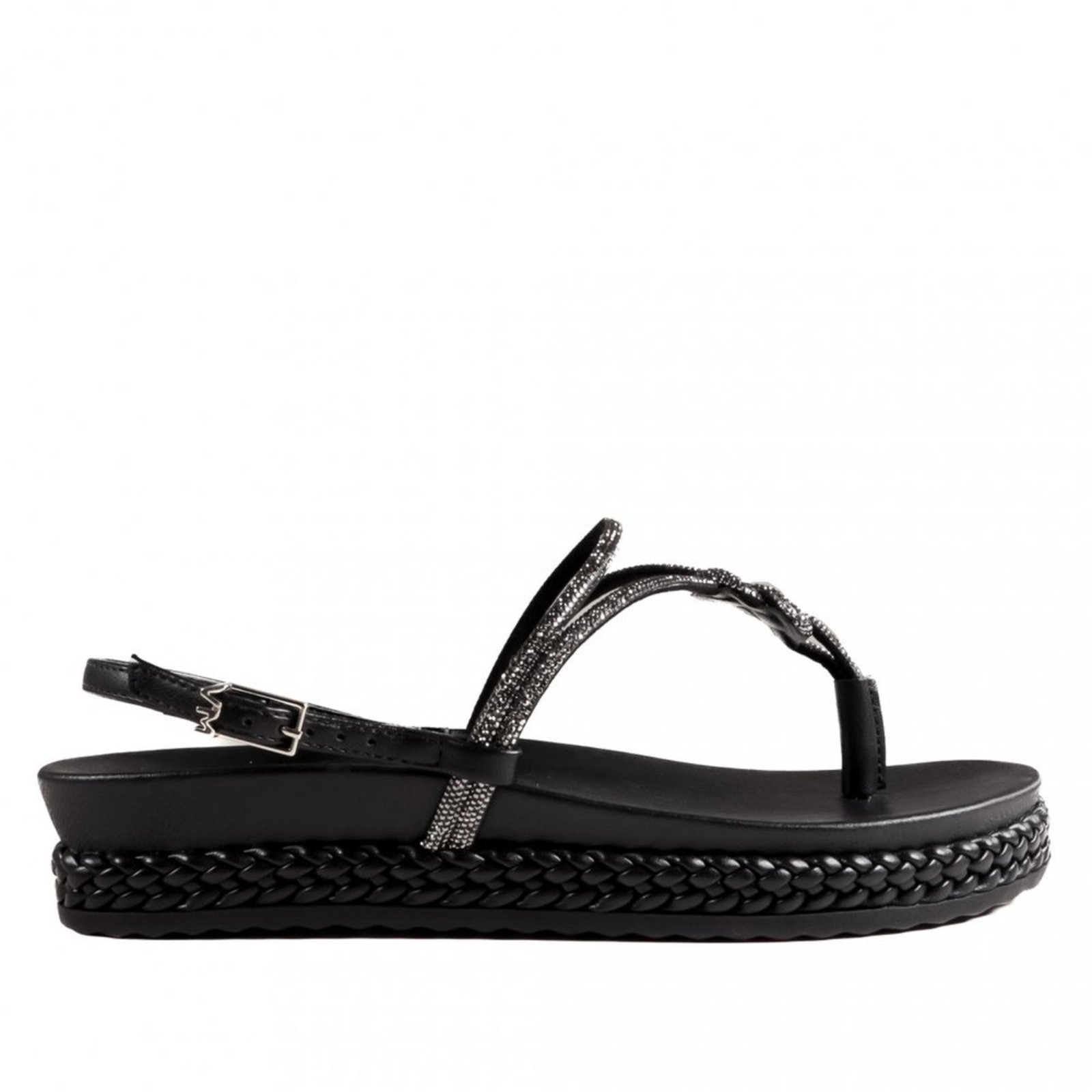 Imagem principal Sandália Rasteira Papete Via Marte Feminina 101-005 Via Marte VIA MARTE preto