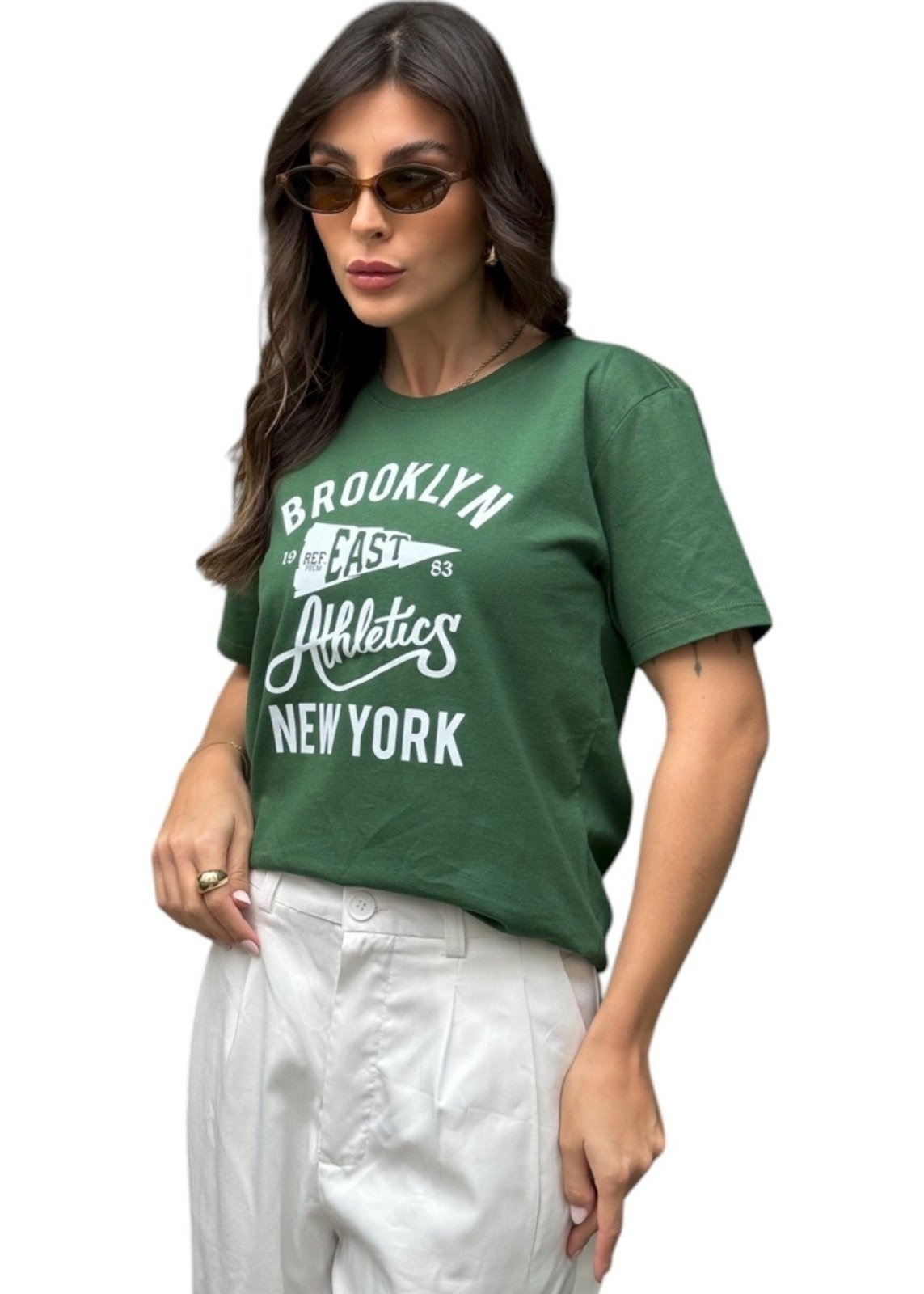 Imagem principal Camiseta Feminina Cianitas Escuro Estampa Brooklyn Cianitas verde