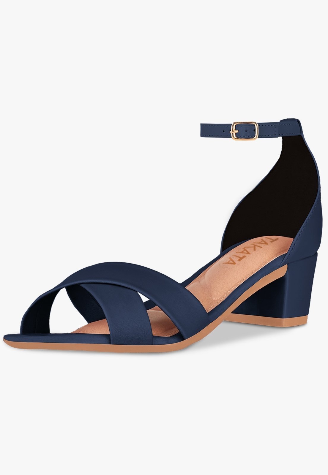 Imagem principal Sandalia Feminina Colorida Festa Salto Baixo Grosso Moda Marinho TAKATA BY RAFAEL TAKATA azul marinho