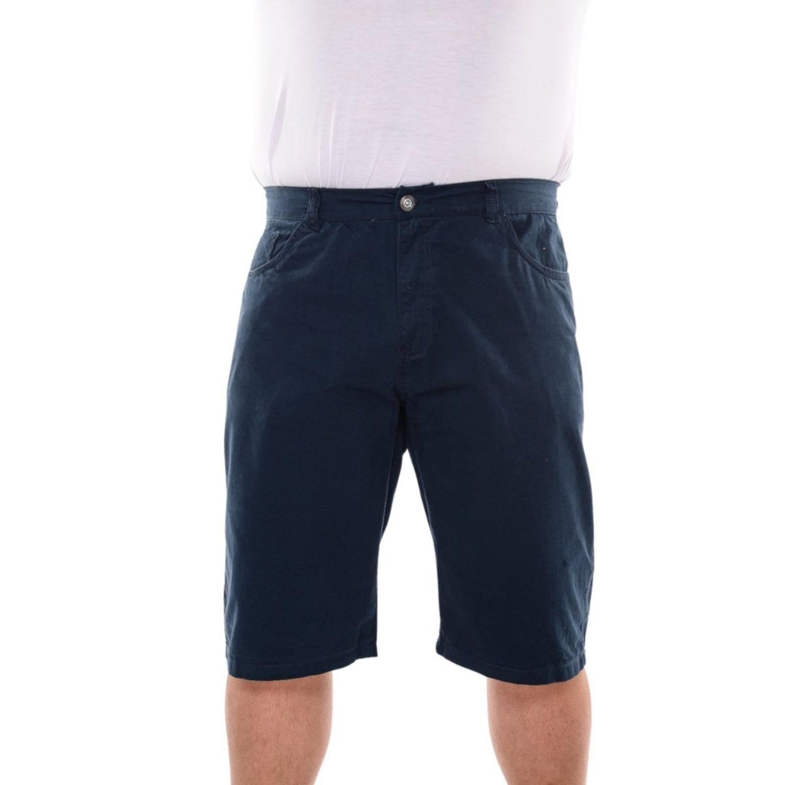 Imagem principal Bermuda Básica Masculina Plus Size Colorida na Sarja Alleppo Jeans azul marinho