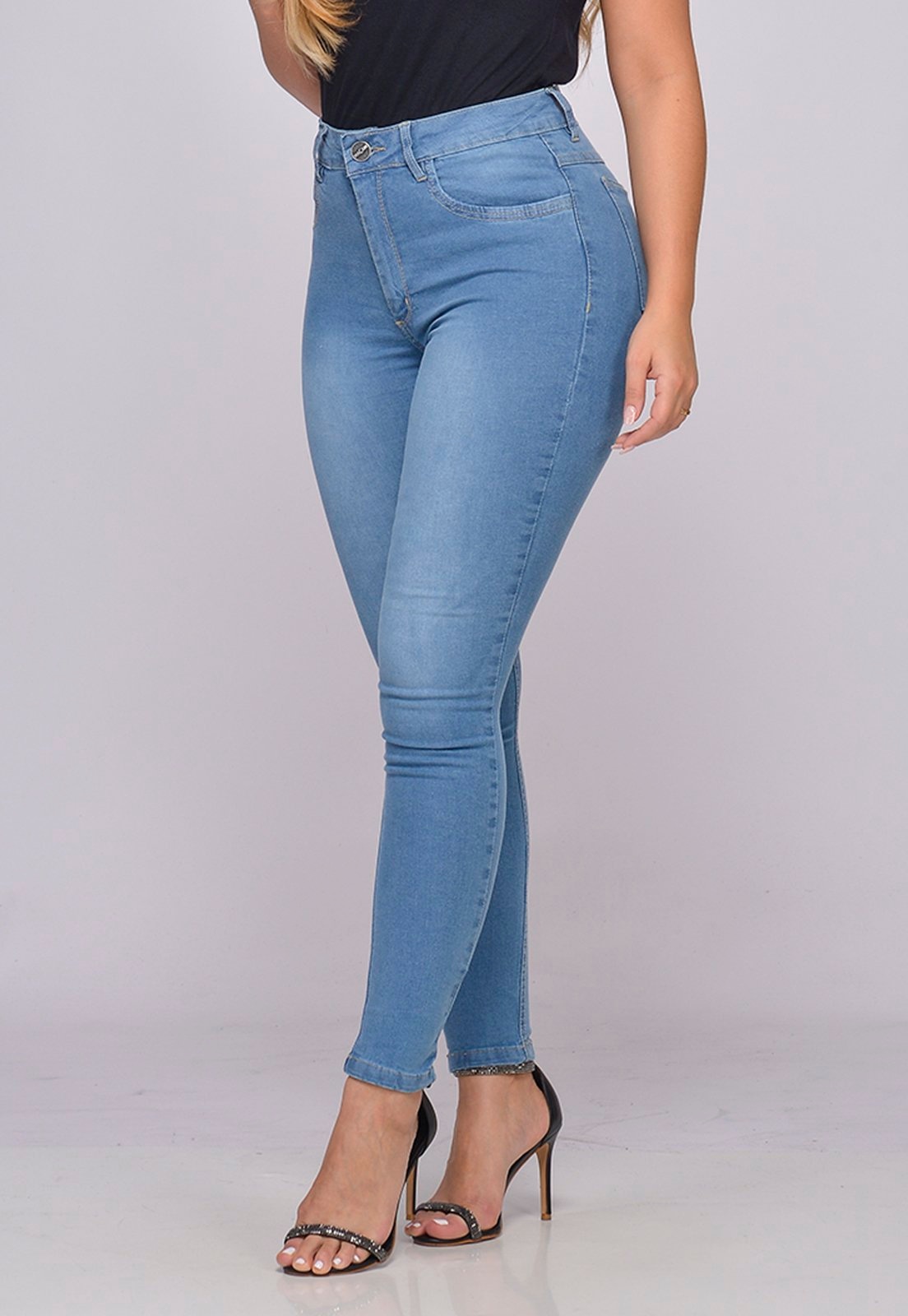 Imagem principal Calça Jeans Feminina Skinny Cintura Alta Elastano Macaw azul