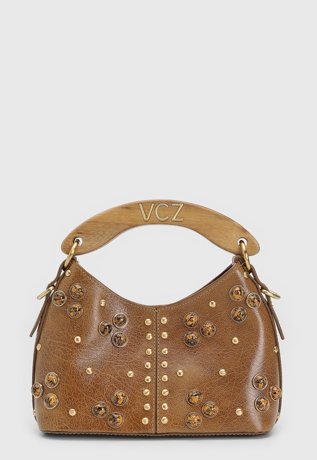 Imagem principal Bolsa Feminina Vicenza Alça Madeira Pedrarias Cocoa Vicenza caramelo