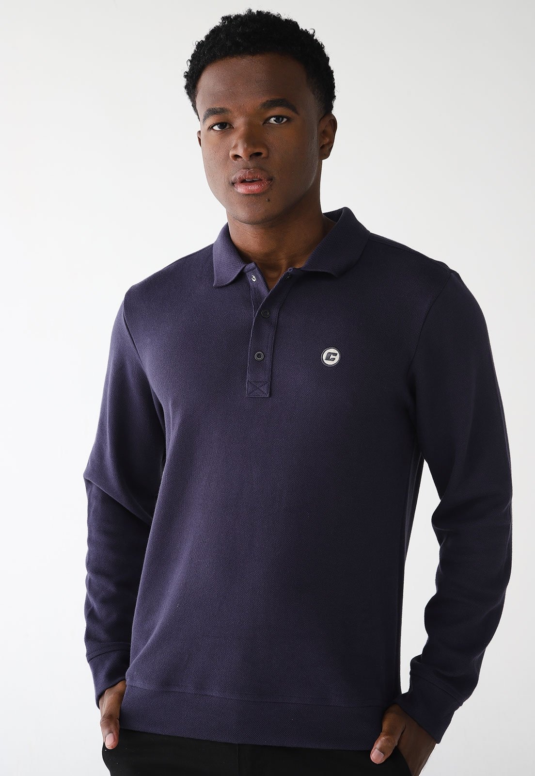 Imagem principal Blusa Polo Colcci Reta Lisa Azul-Marinho Colcci azul marinho