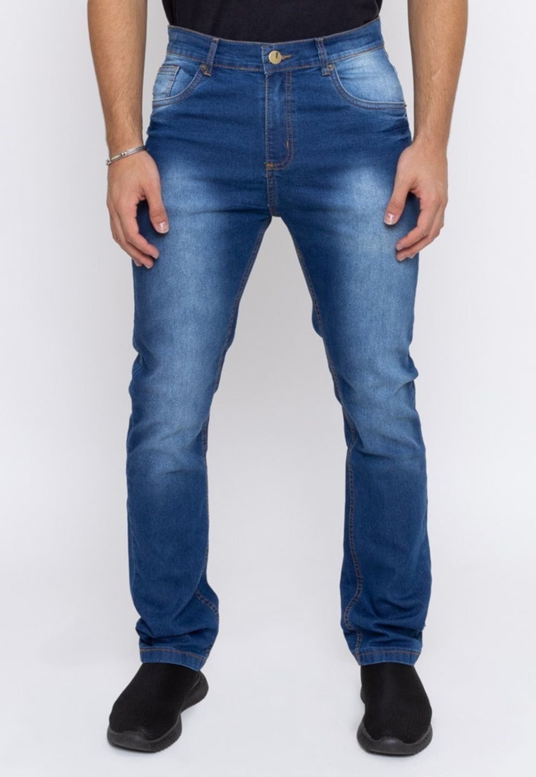 Imagem principal Calça Reta Masculina em Jeans Henrique Unak azul