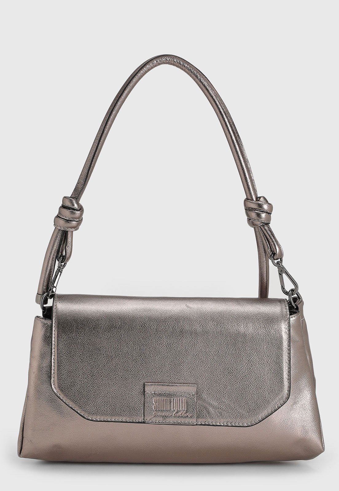 Imagem principal Bolsa Tiracolo Santa Lolla em Couro Metalizada Grafite Santa Lolla cinza