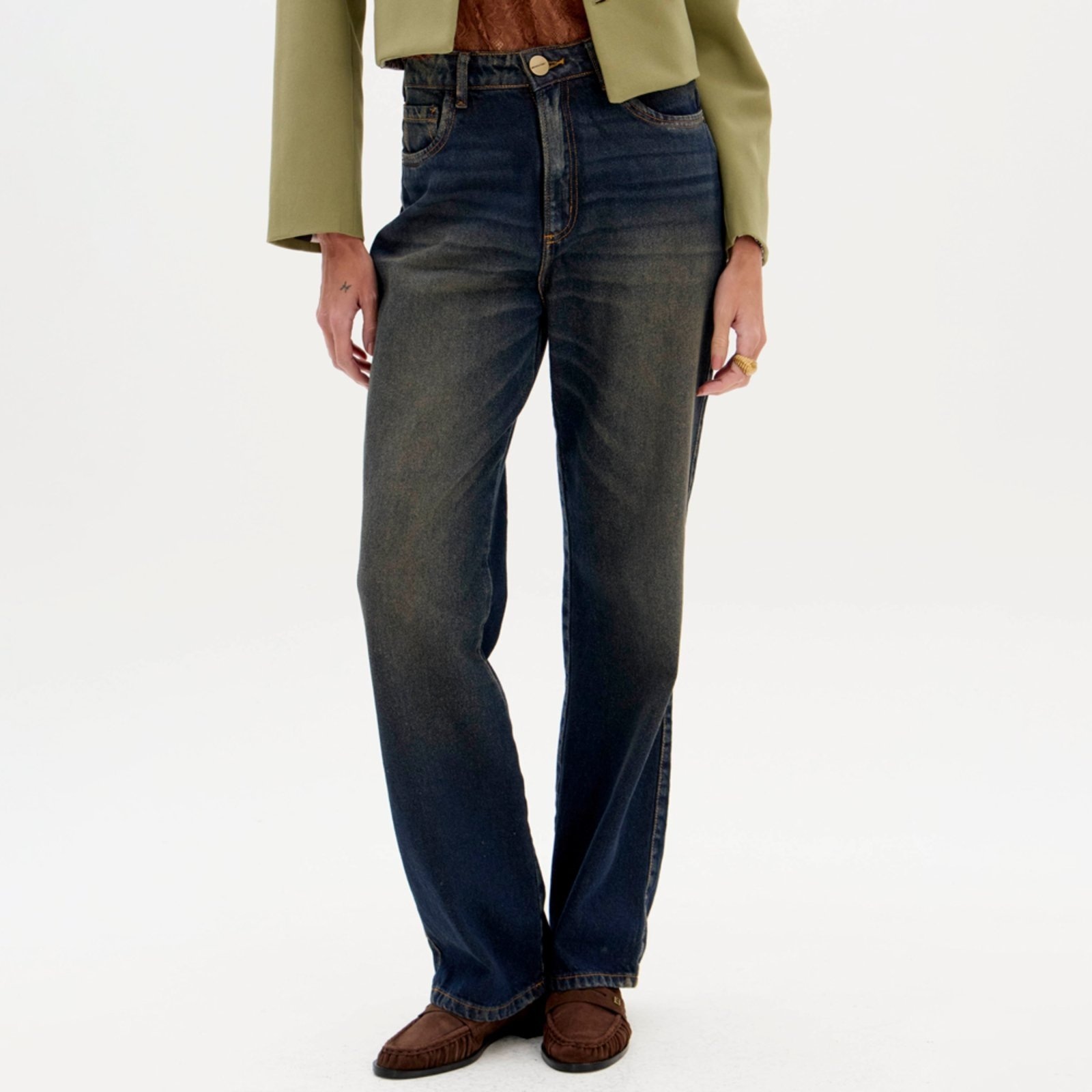 Imagem principal Calça Jeans Lança Perfume Reta Super High Ou26 Feminino Lança Perfume azul