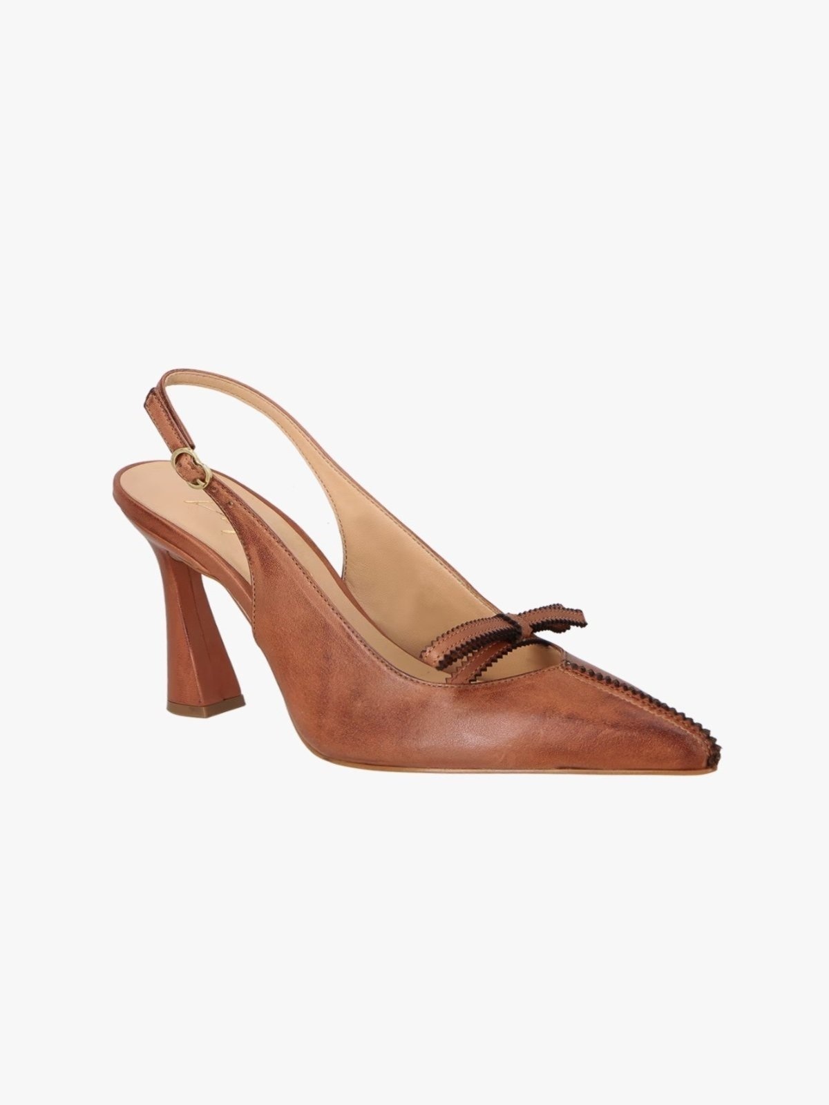 Imagem principal Scarpin Encerado Com Laço Frontal Luiza Barcelos caramelo