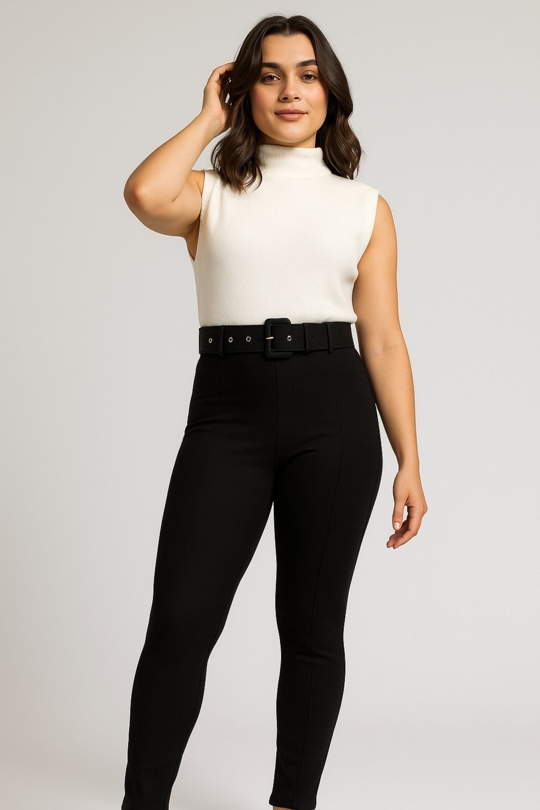 Imagem principal Calça Alfaiataria D Bell Outlet Fashion Com Cinto Preta D BELL OUTLET FASHION preto