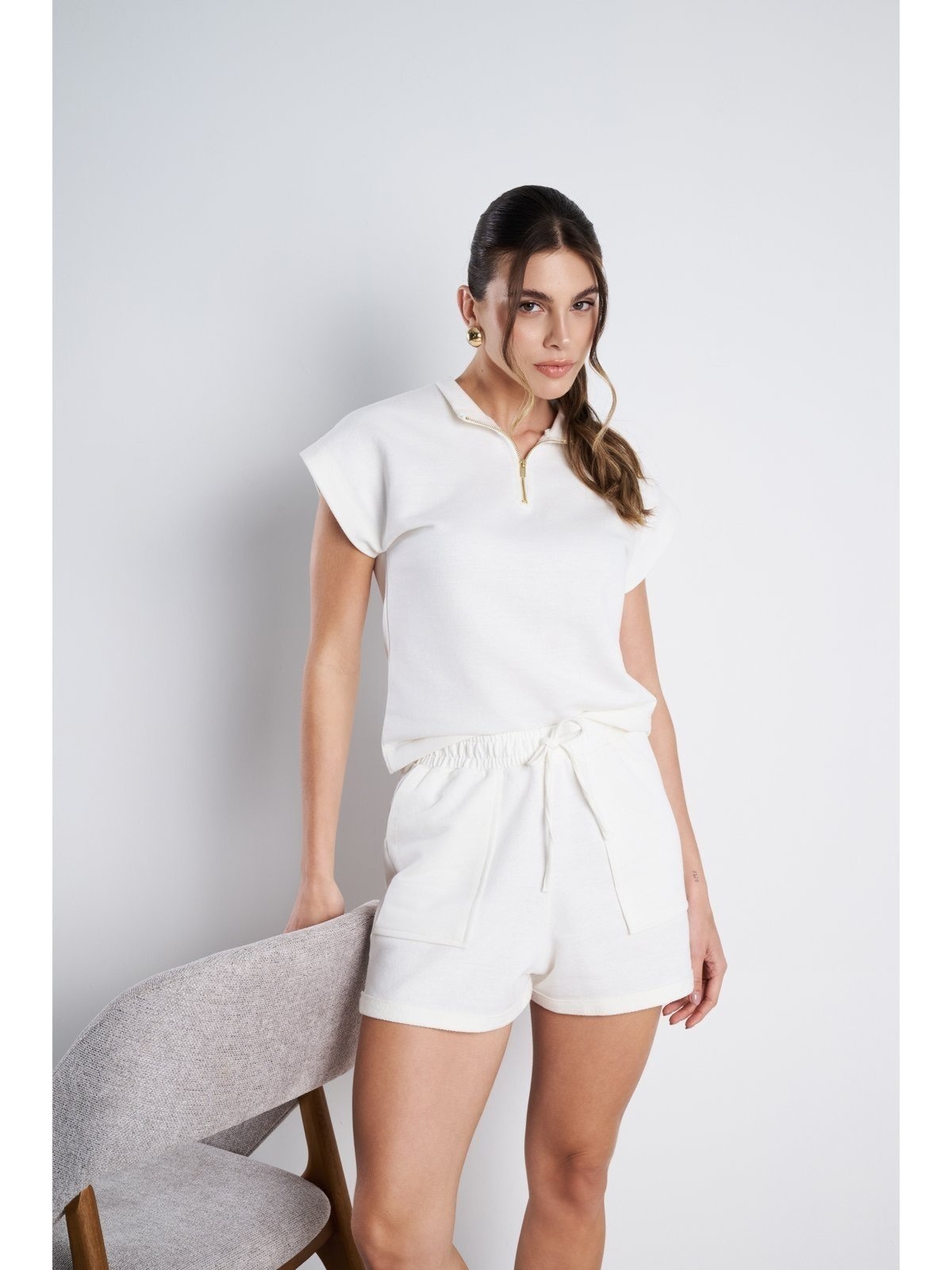 Imagem principal Conjunto Feminino Meujeans Amora Moletinho Off White Meu Jeans off-white white