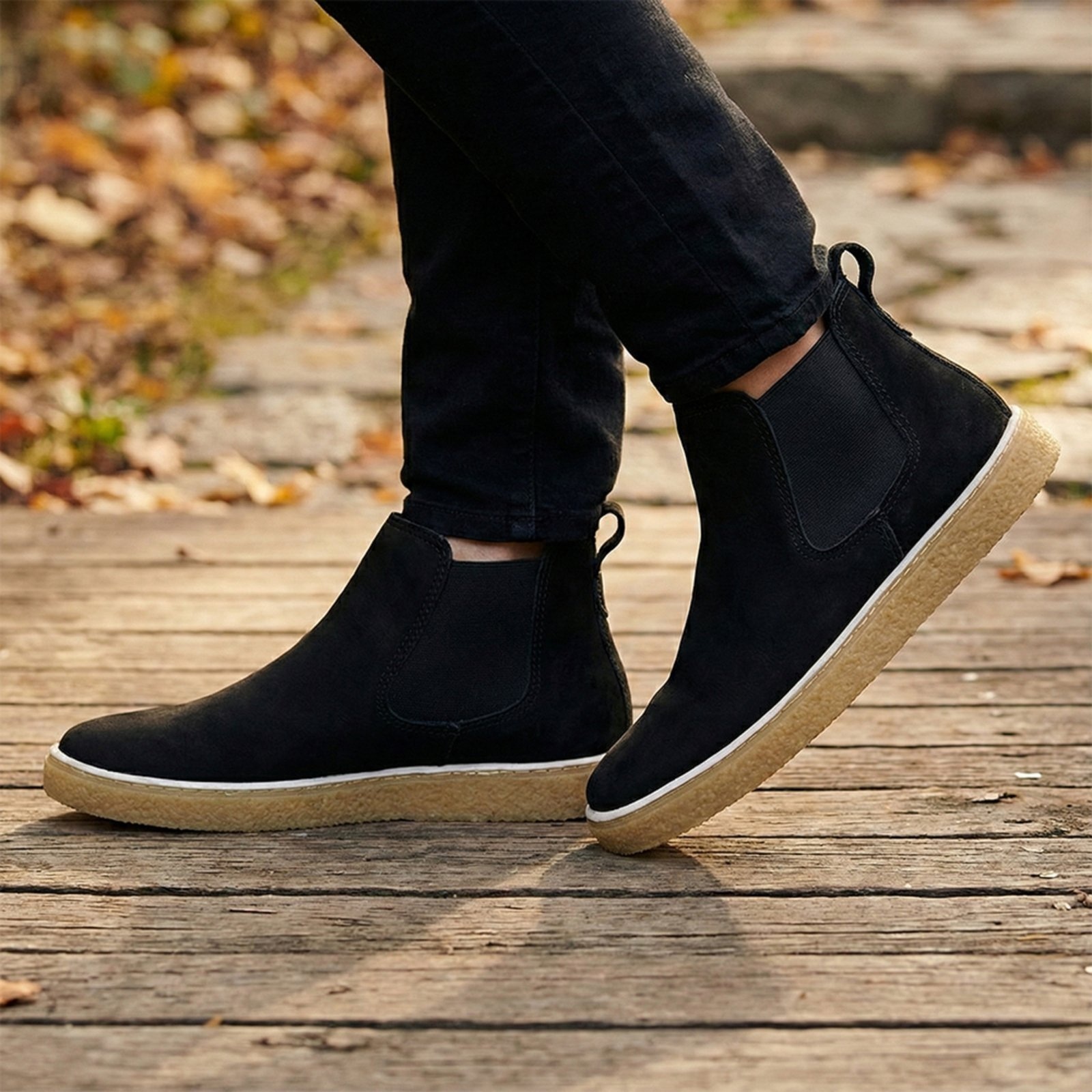 Imagem principal Bota Masculina Chelsea Moscow Couro Legítimo Costura Reforçada Sola Crepe Macia FRANCA GRIFFE preto