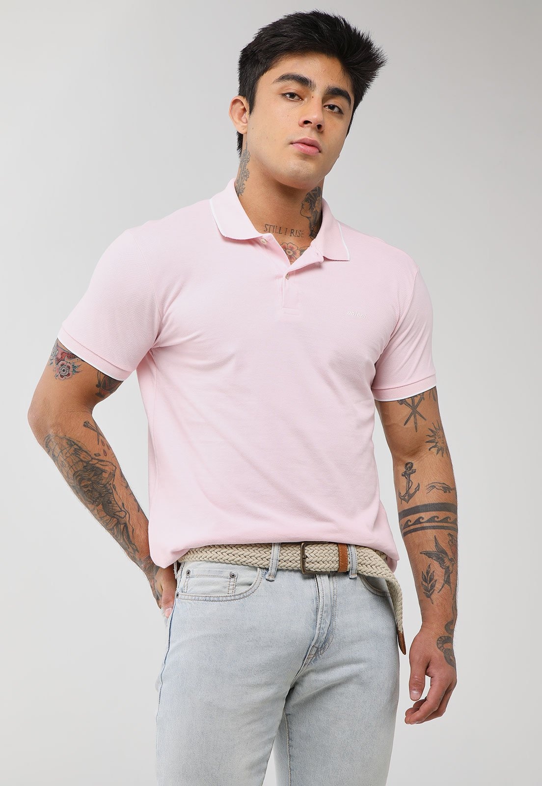 Imagem principal Polo Masculina Colcci Gola Tradicional Claro Colcci rosa